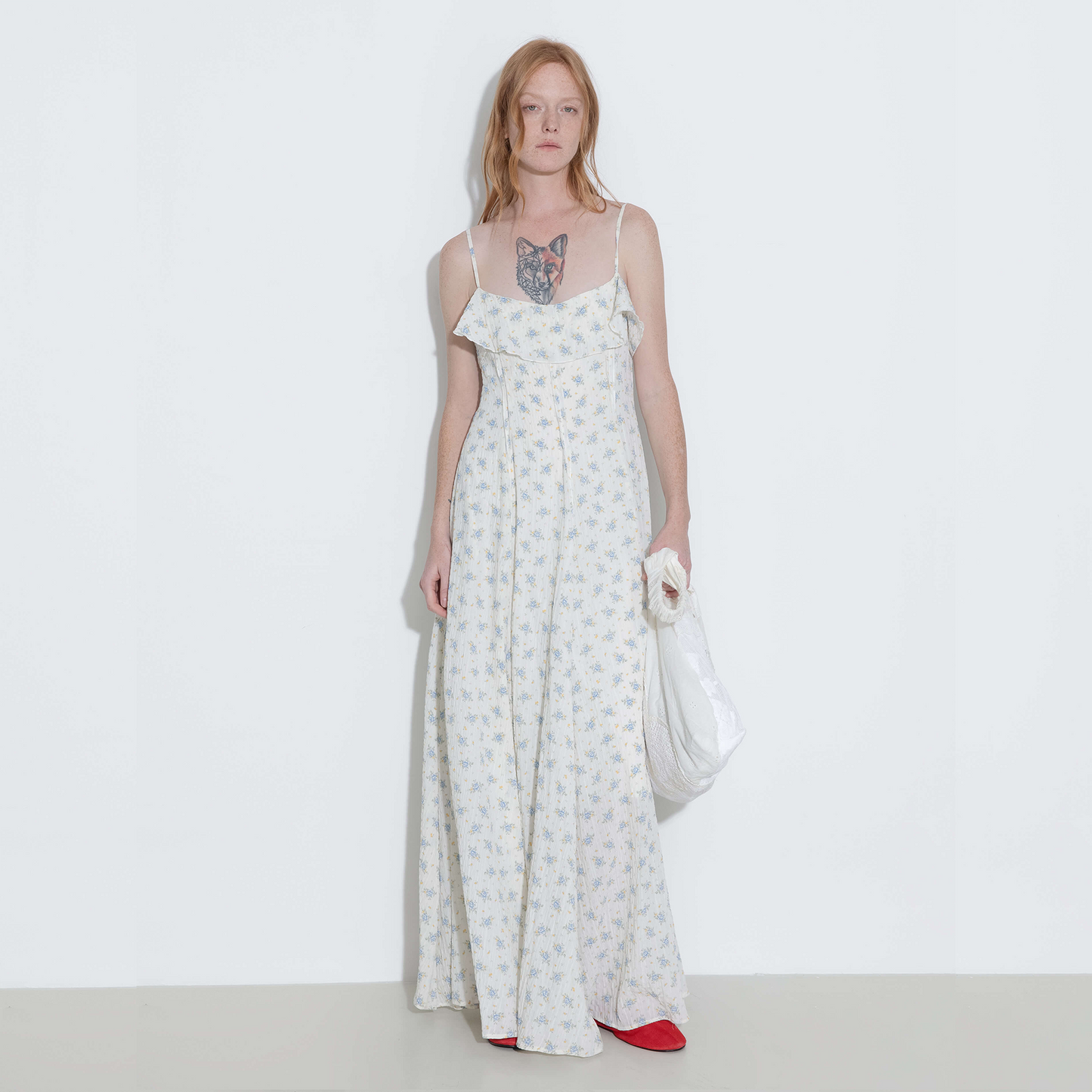 Waist Gathered Floral Sling Dress