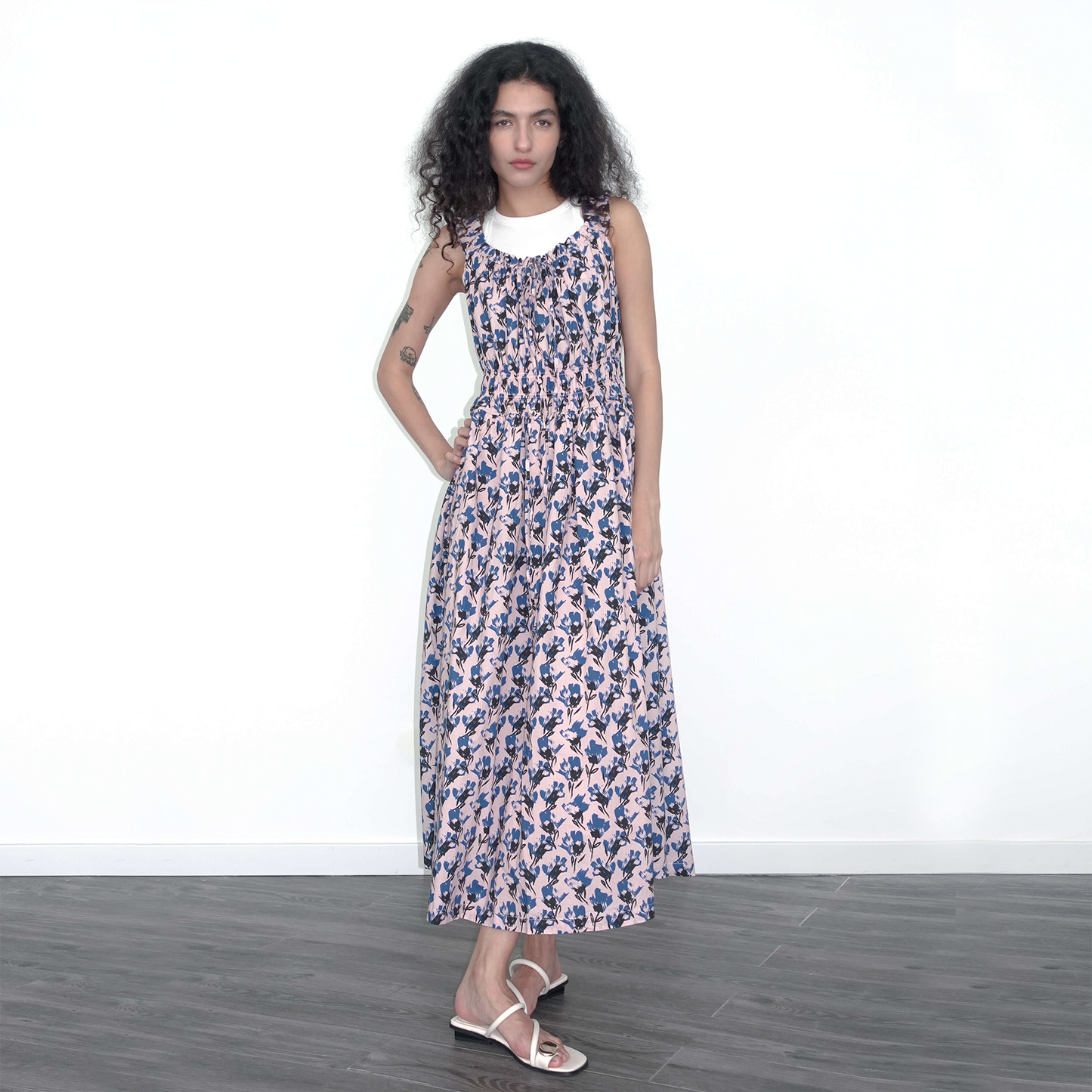 High Waist Floral Sling Dress