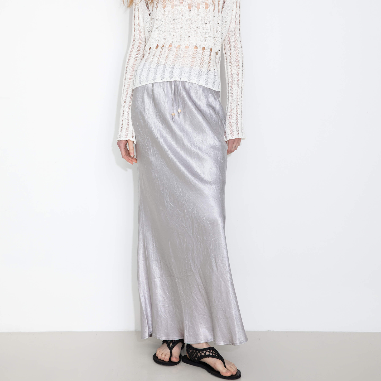 100% Heavyweight Acetate Bias Cut Skirt