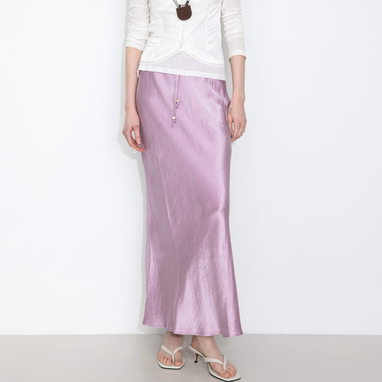 100% Heavyweight Acetate Bias Cut Skirt
