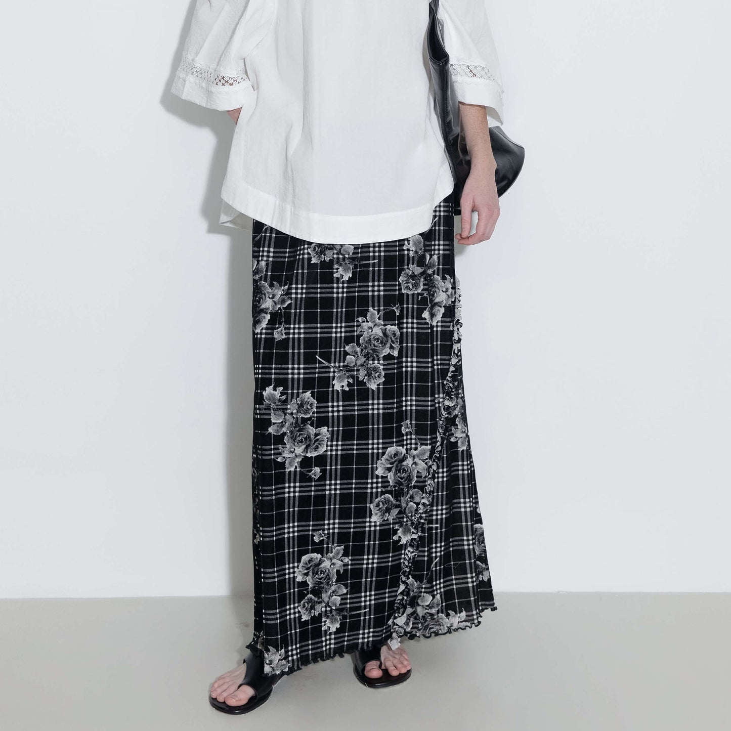 Floral Print A-line Skirt