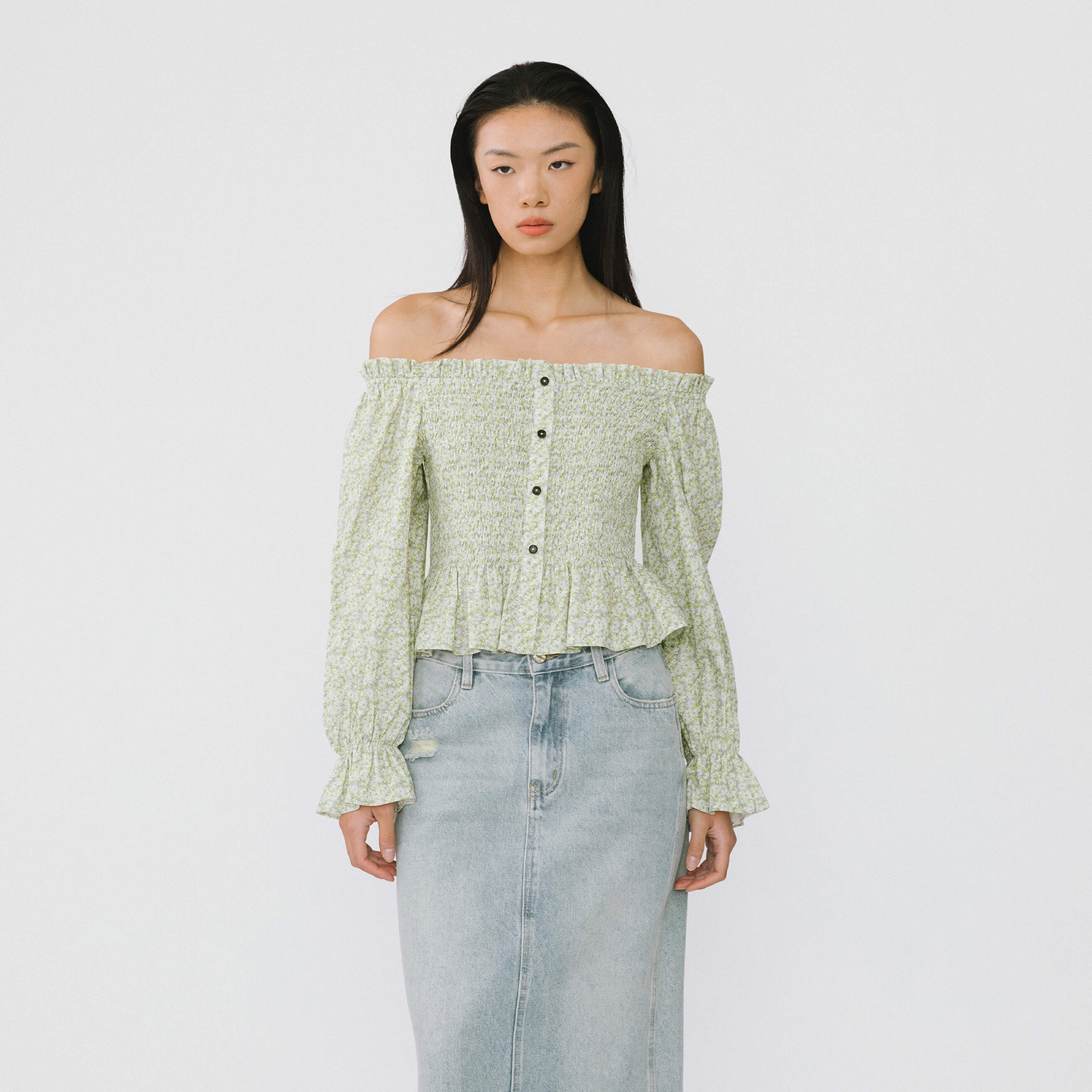 Ruffled Off-Shoulder Blouse