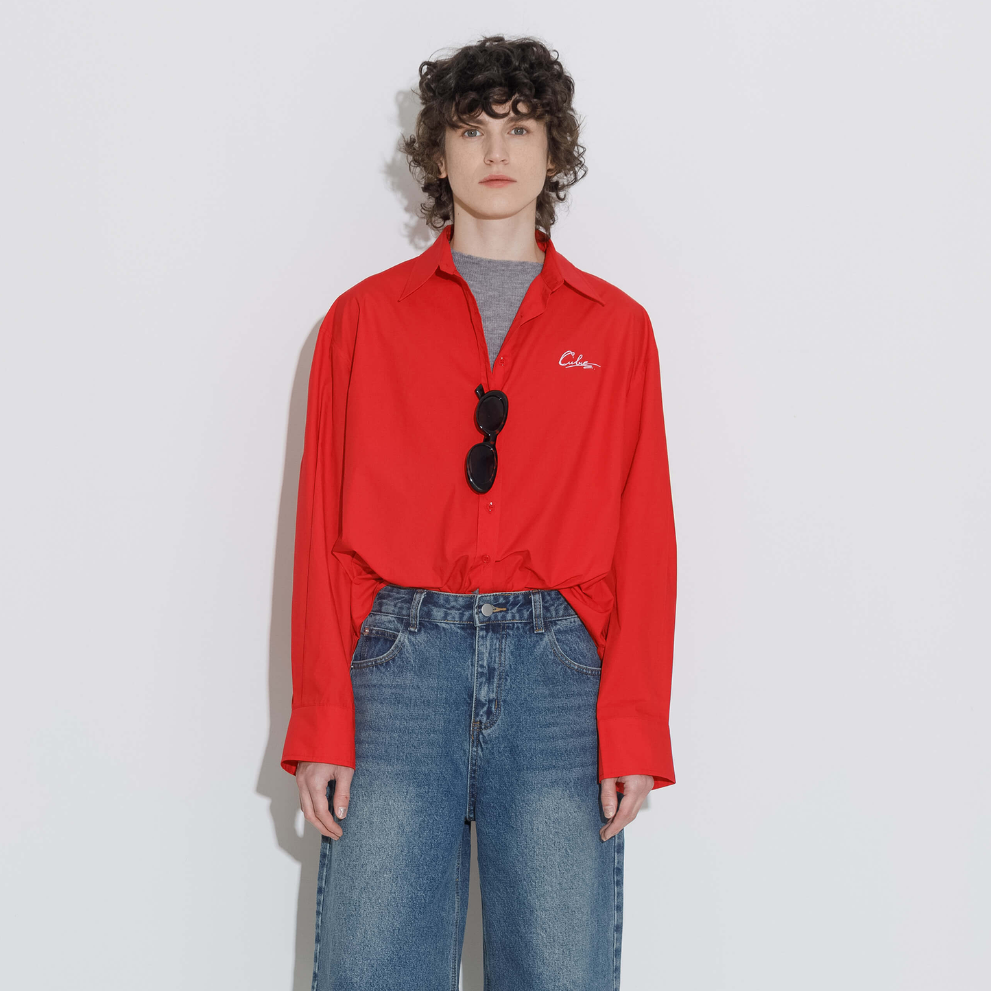 100% Cotton Embroidered Oversized Shirt