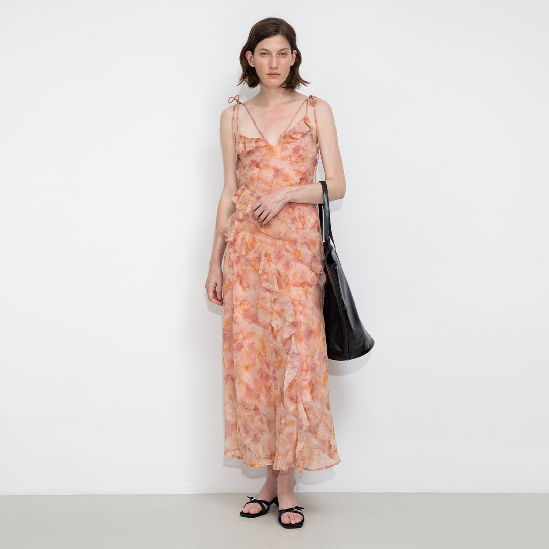Asymmetrical Floral Print Cami Dress