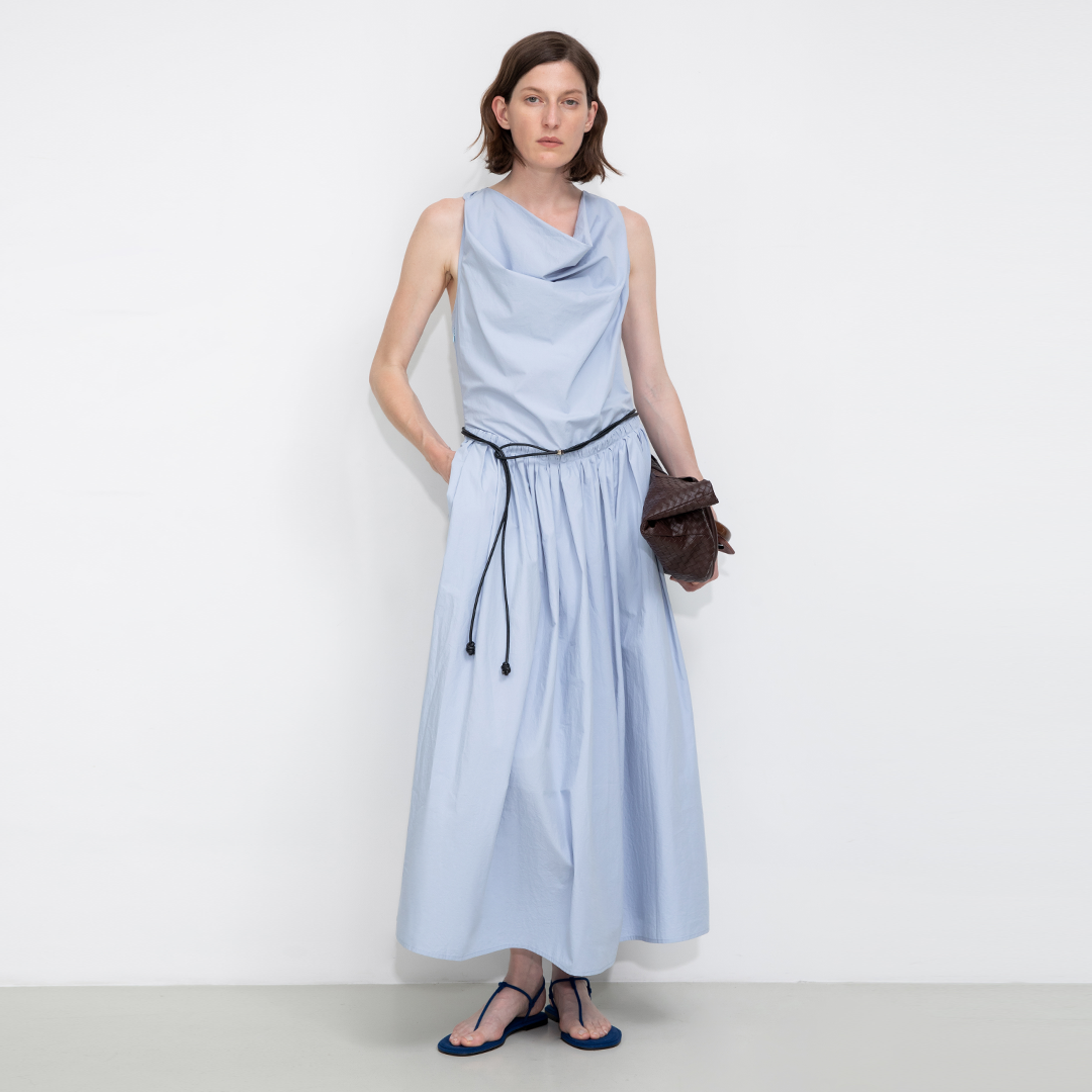 100% Cotton Halter Neck Cowl Dress