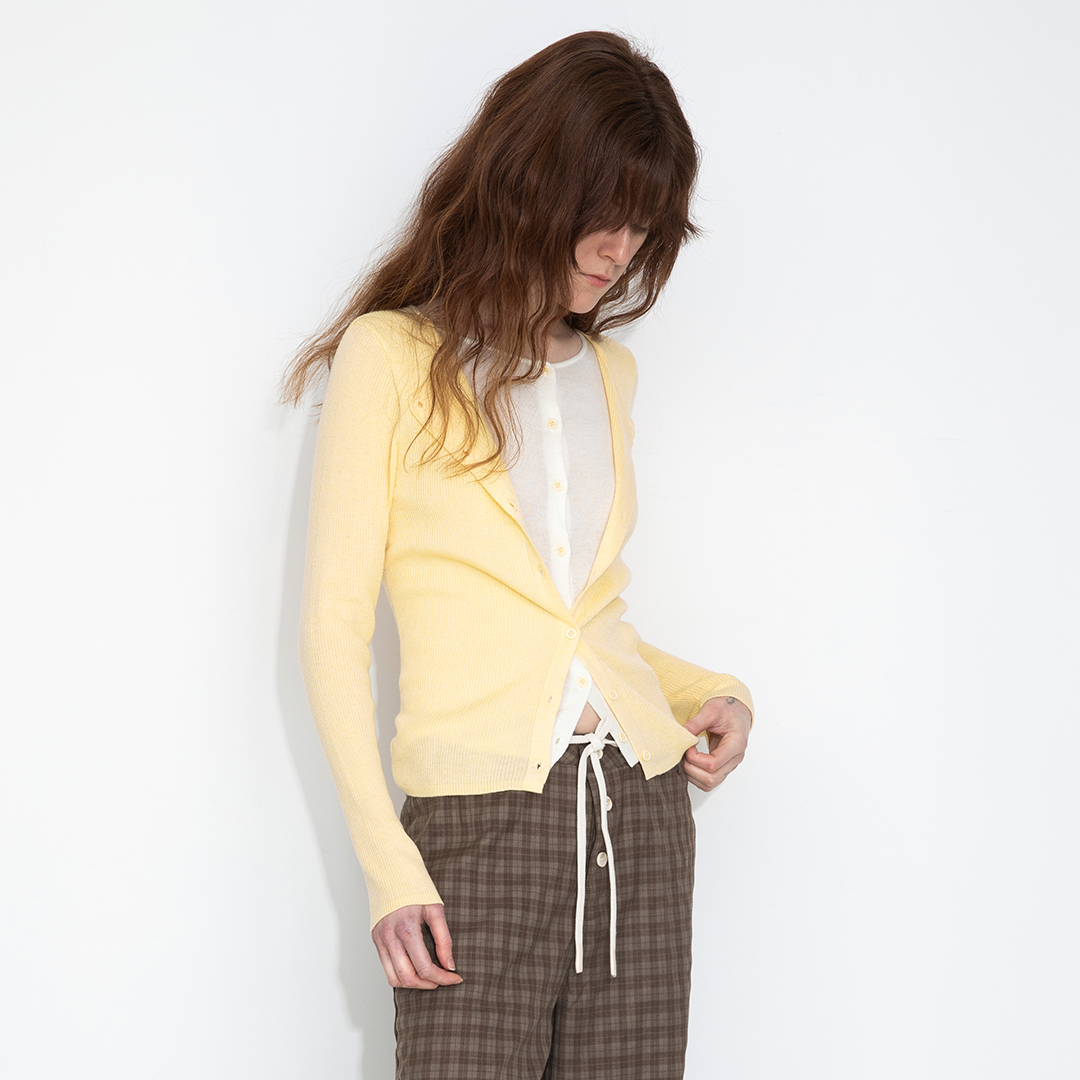 Slim-Fit Long Sleeve Layered Knit Cardigan