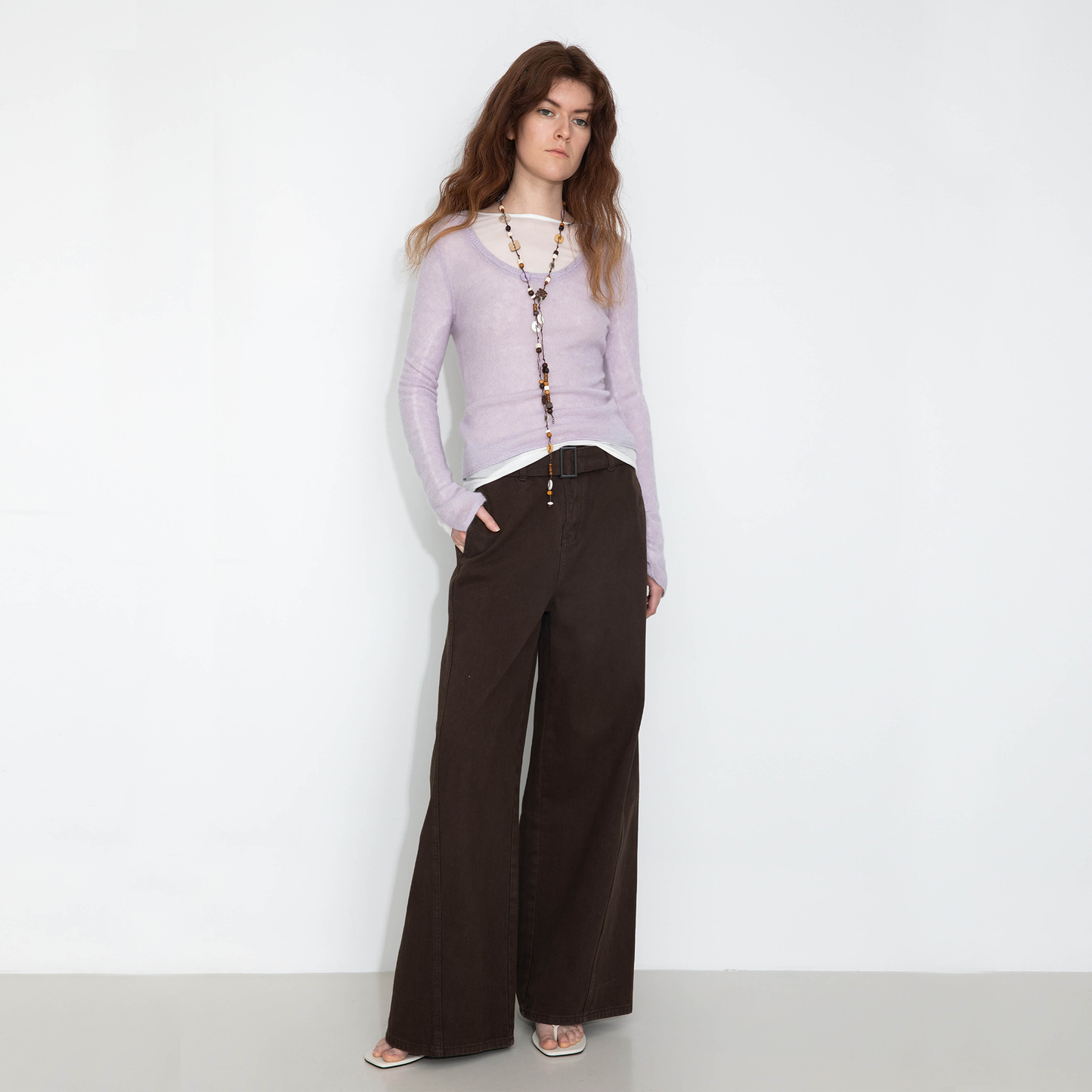 Crew Neck Slim-Fit Knitted Top