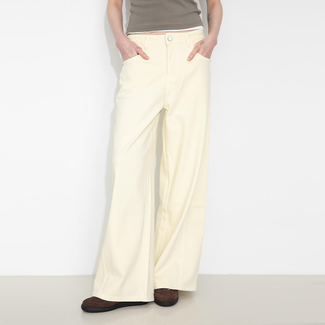 High-Waisted Wide-Leg Straight Jeans