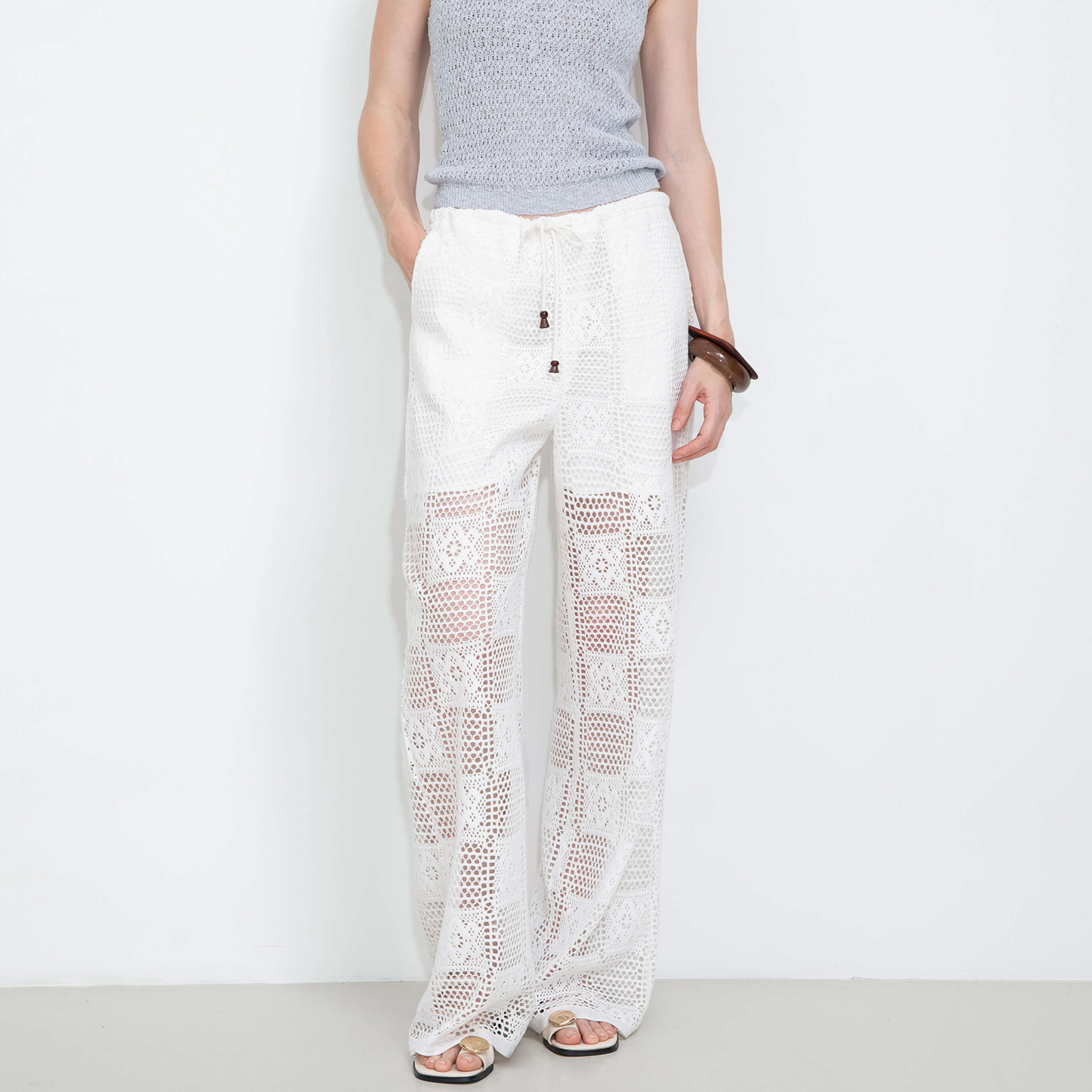 Crochet Knit Hollow-Out Trousers