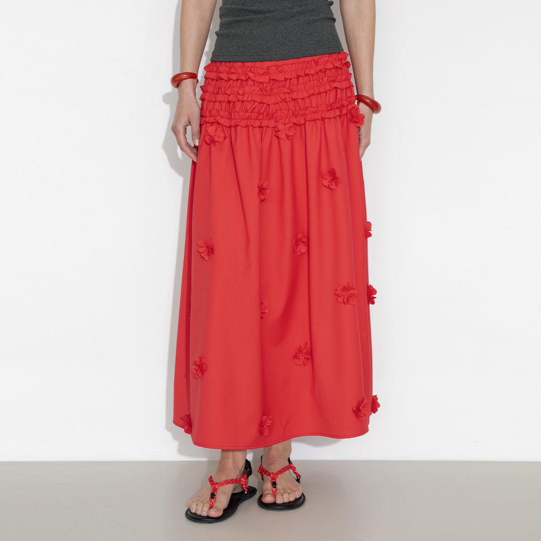 3D Floral Maxi Skirt