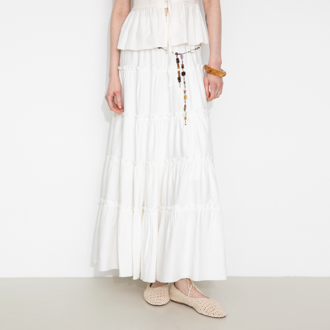 High-Waisted A-Line Maxi Flowy Skirt