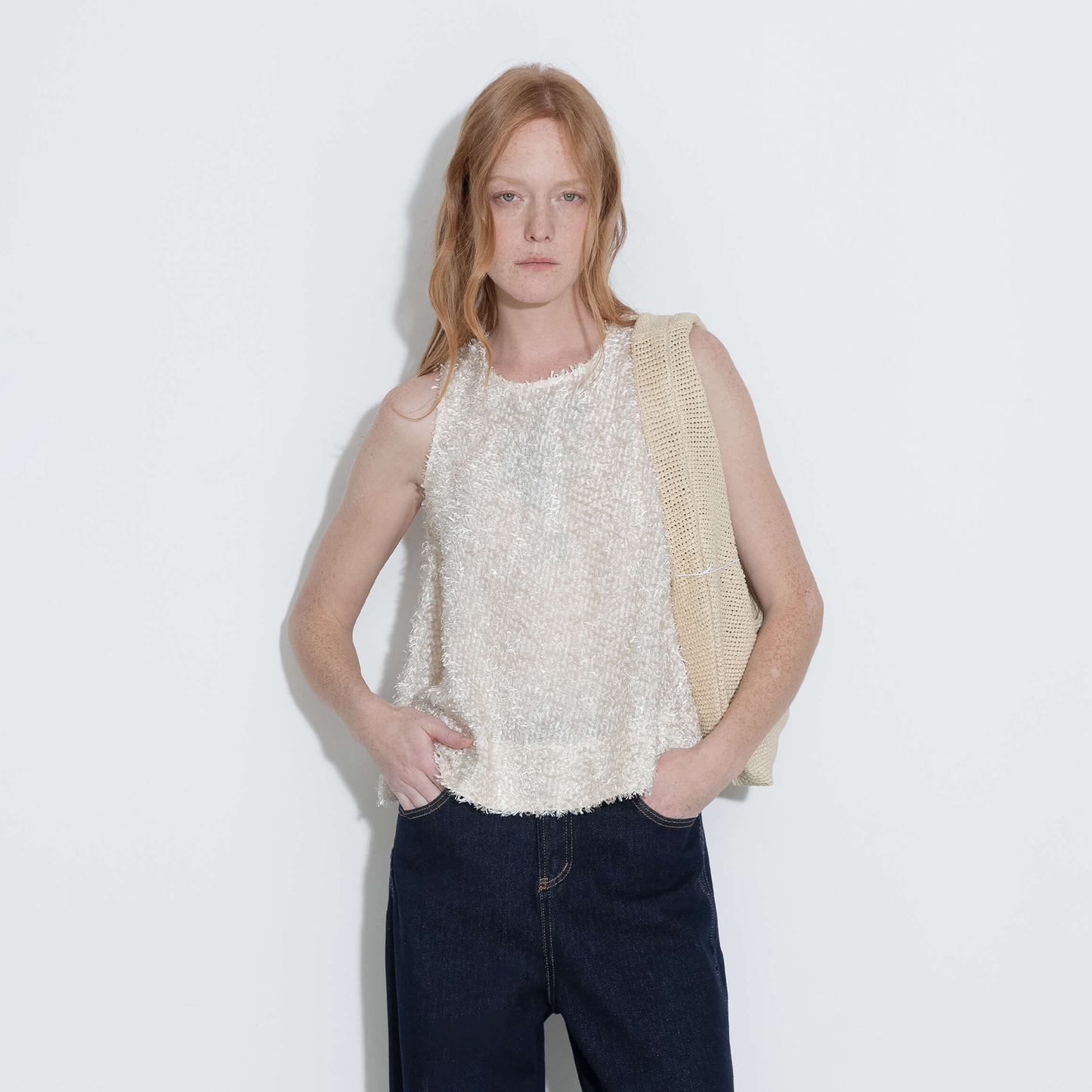 Fringe Feather Sleeveless Vest