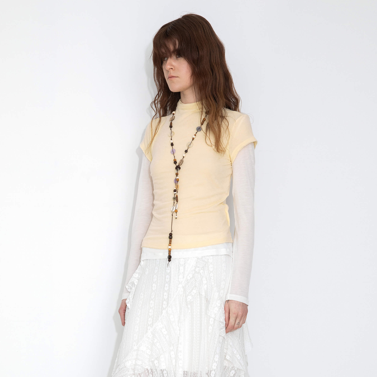 High Neck Stretch Slim-Fit Short-Sleeve T-Shirt