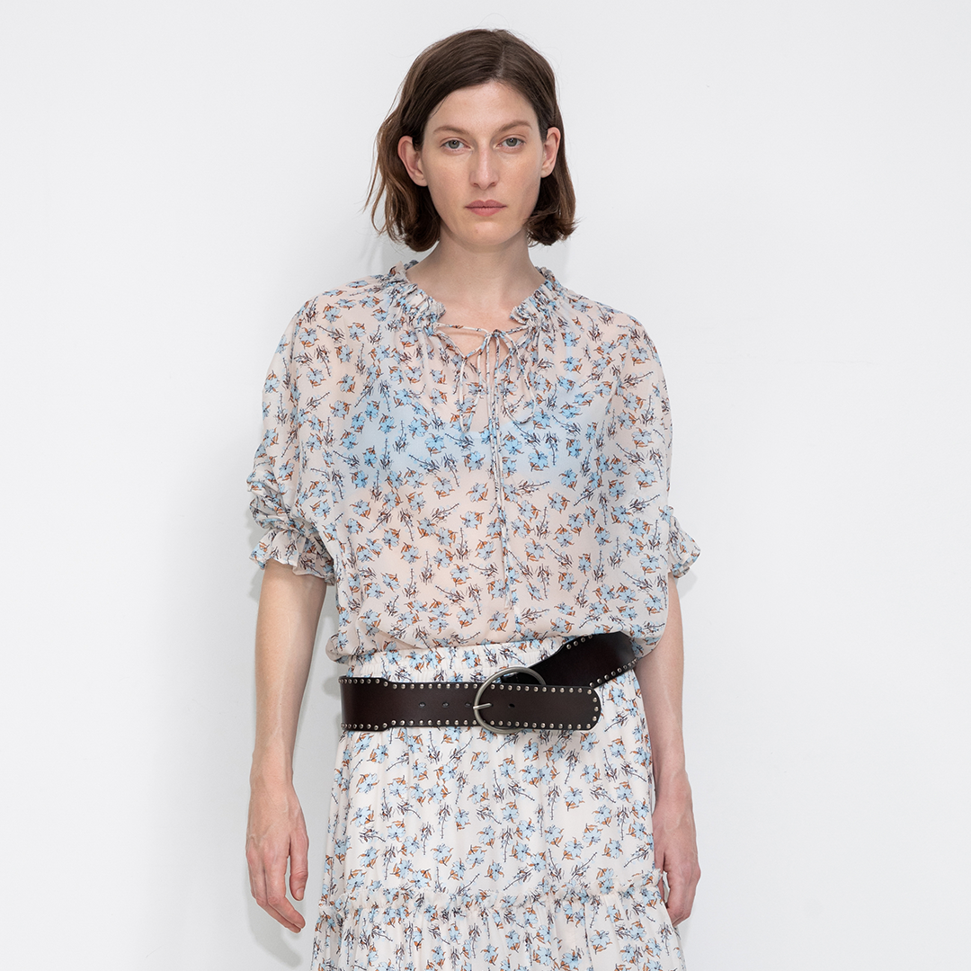 V-Neck Flowy Floral Blouse