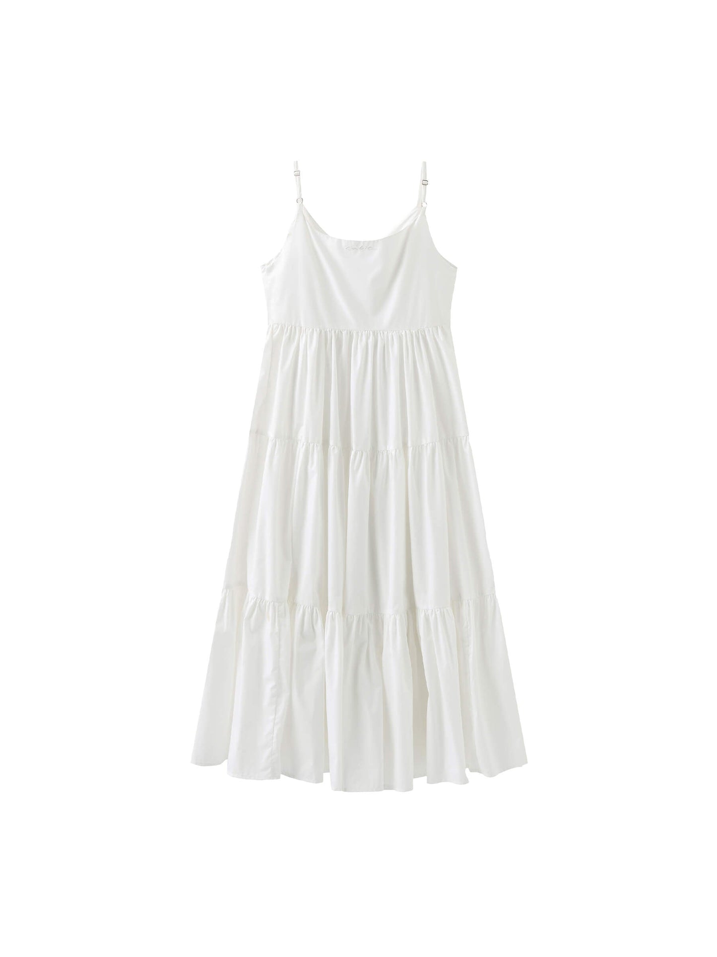 Pinstripe Spaghetti Strap Tiered Dress