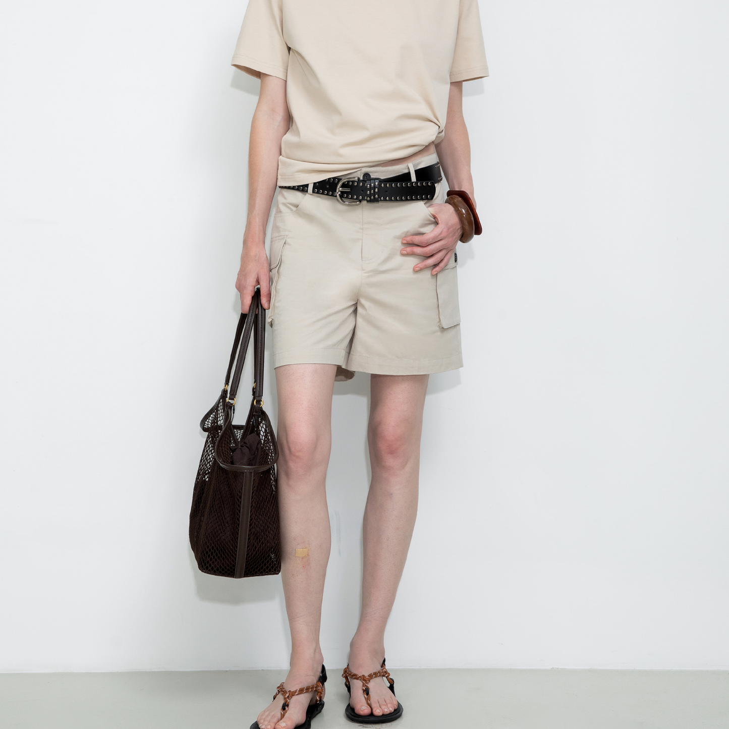 100% Cotton Casual Utility Straight-Leg Shorts