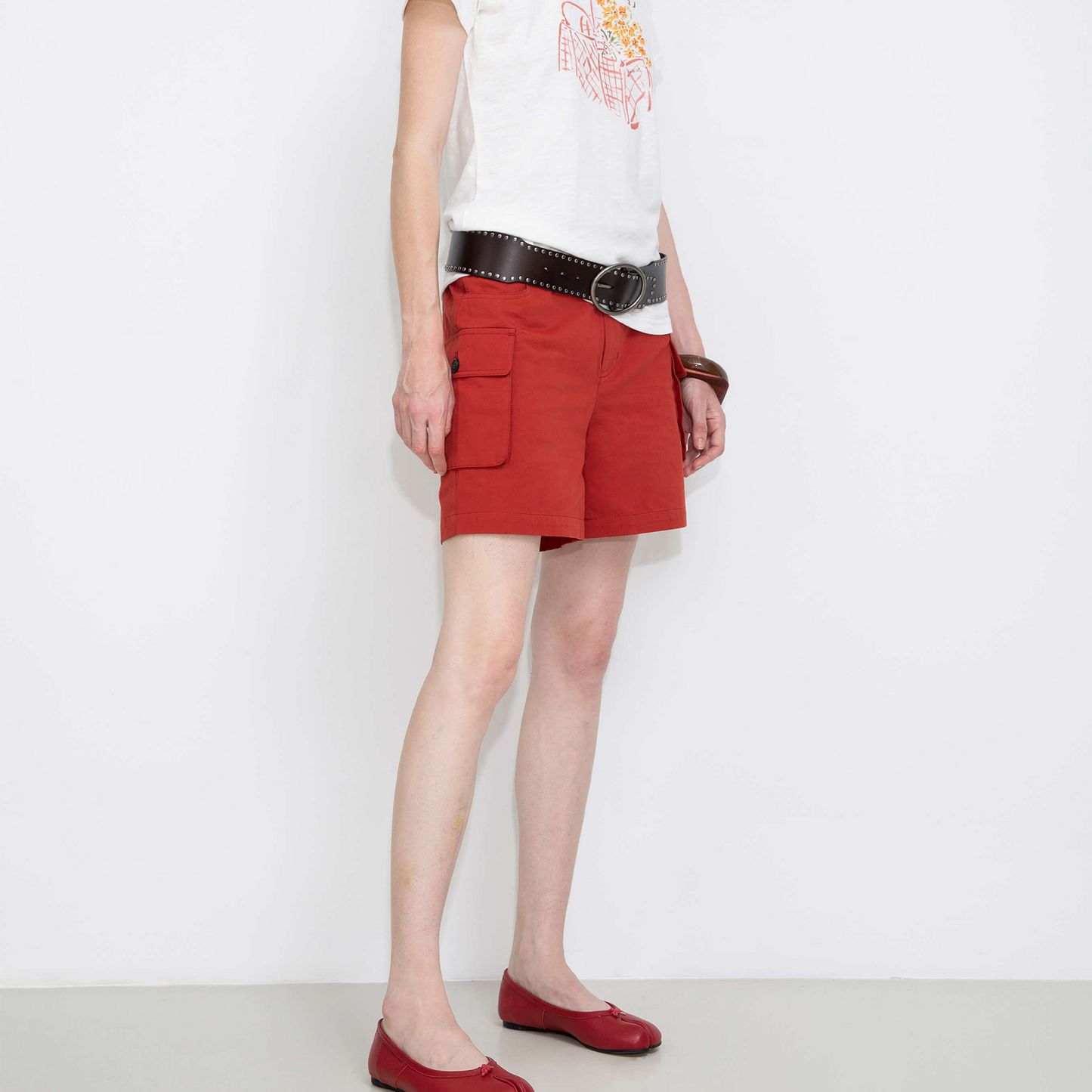 100% Cotton Casual Utility Straight-Leg Shorts