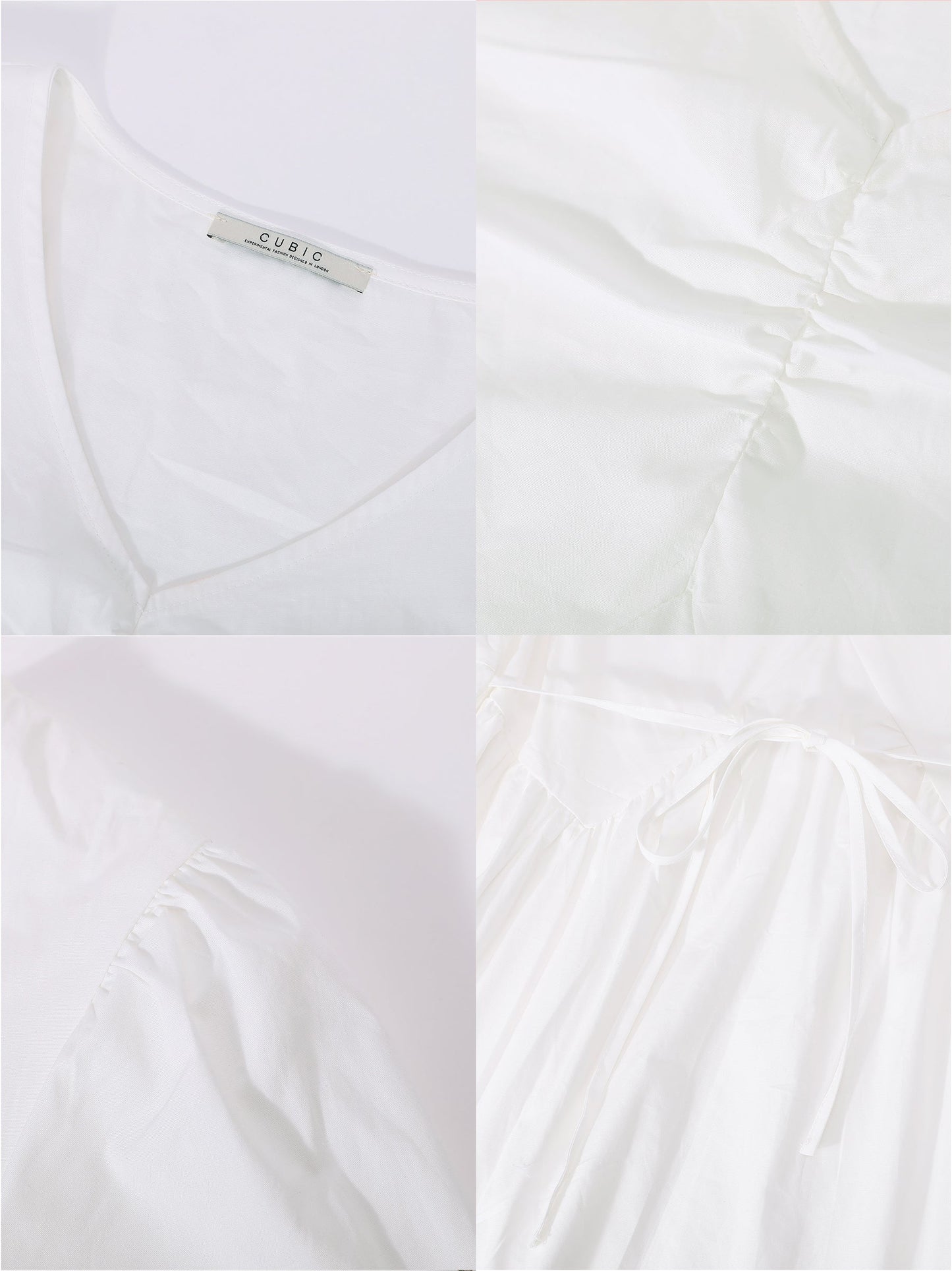 Puff Sleeve Cotton Midi Dress