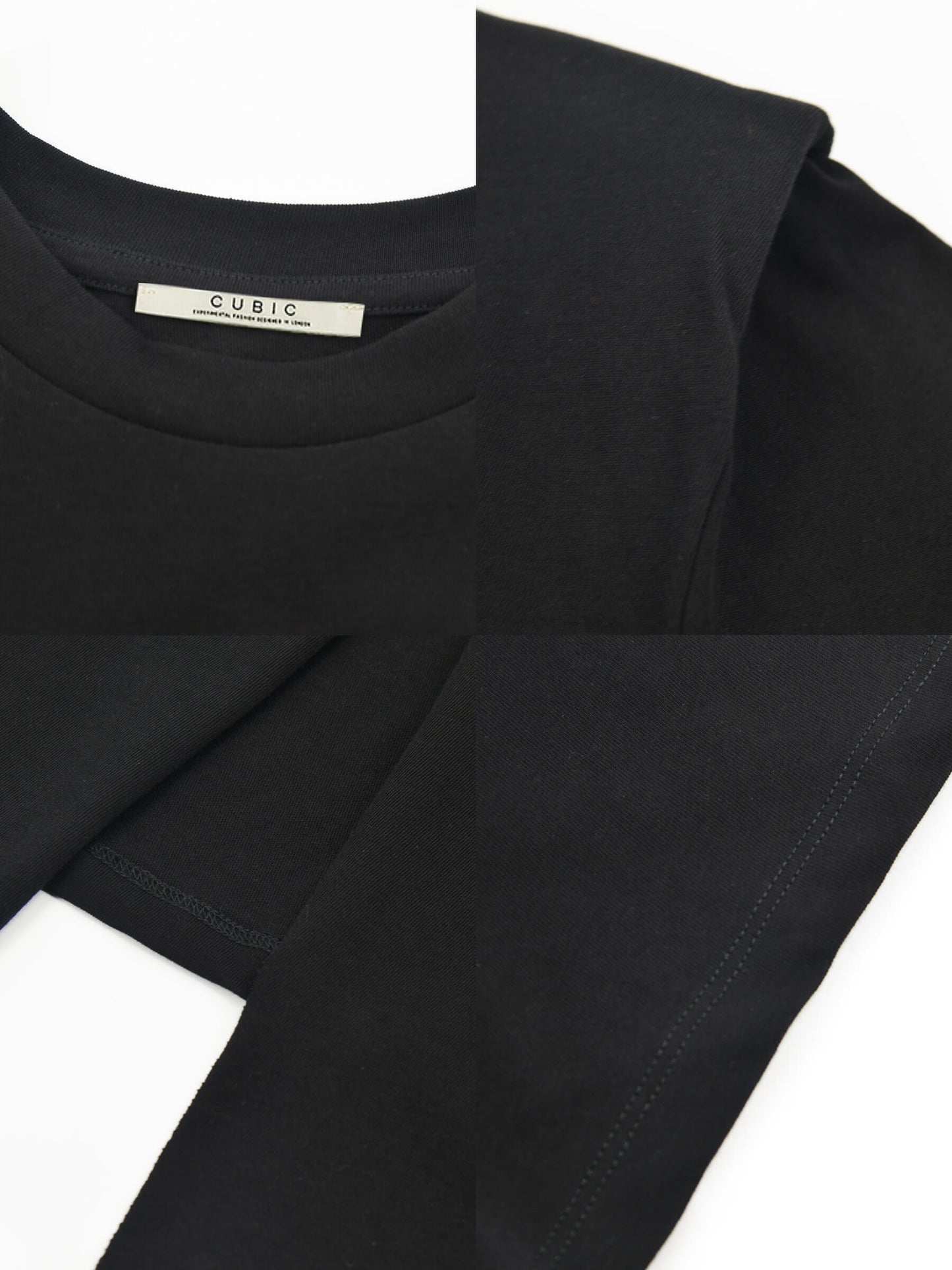 Shoulder Padded Short Sleeve Knot Cotton T-Shirt