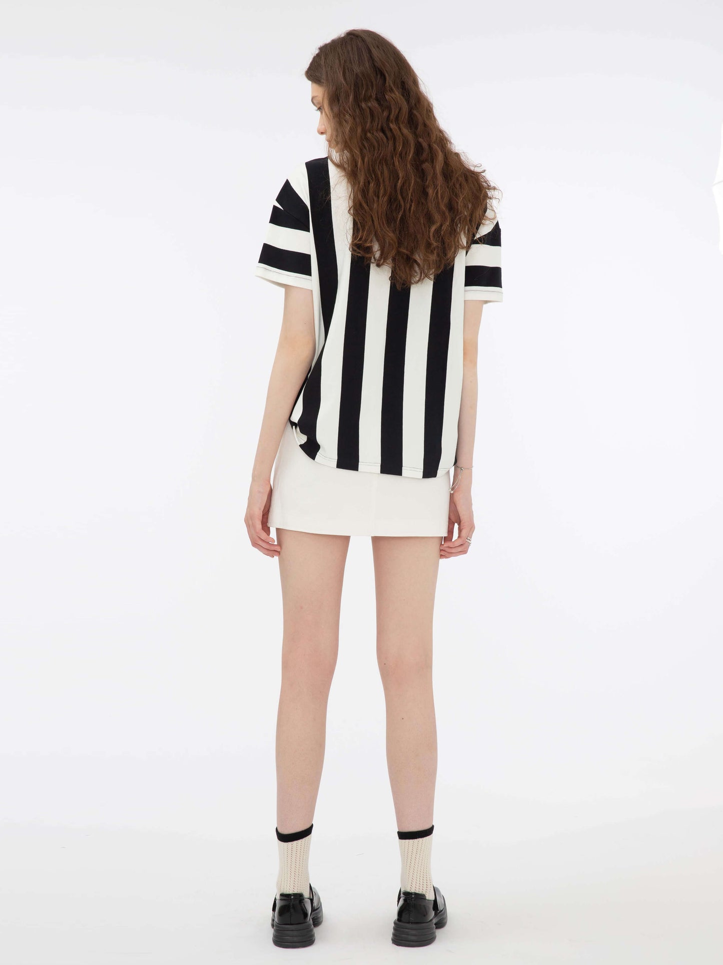 Bone and Bow Embroidered Striped Shirt