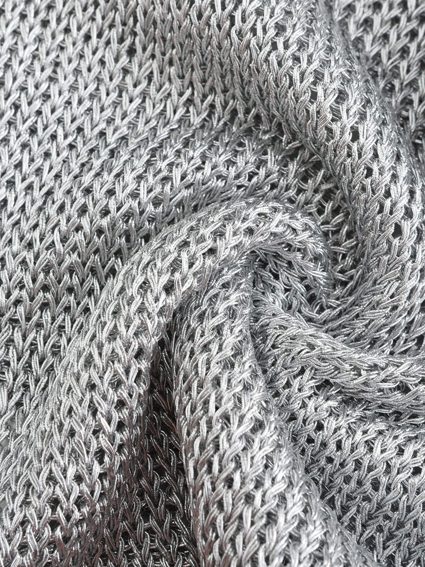 Silver Sleeveless Thin Knit Vest