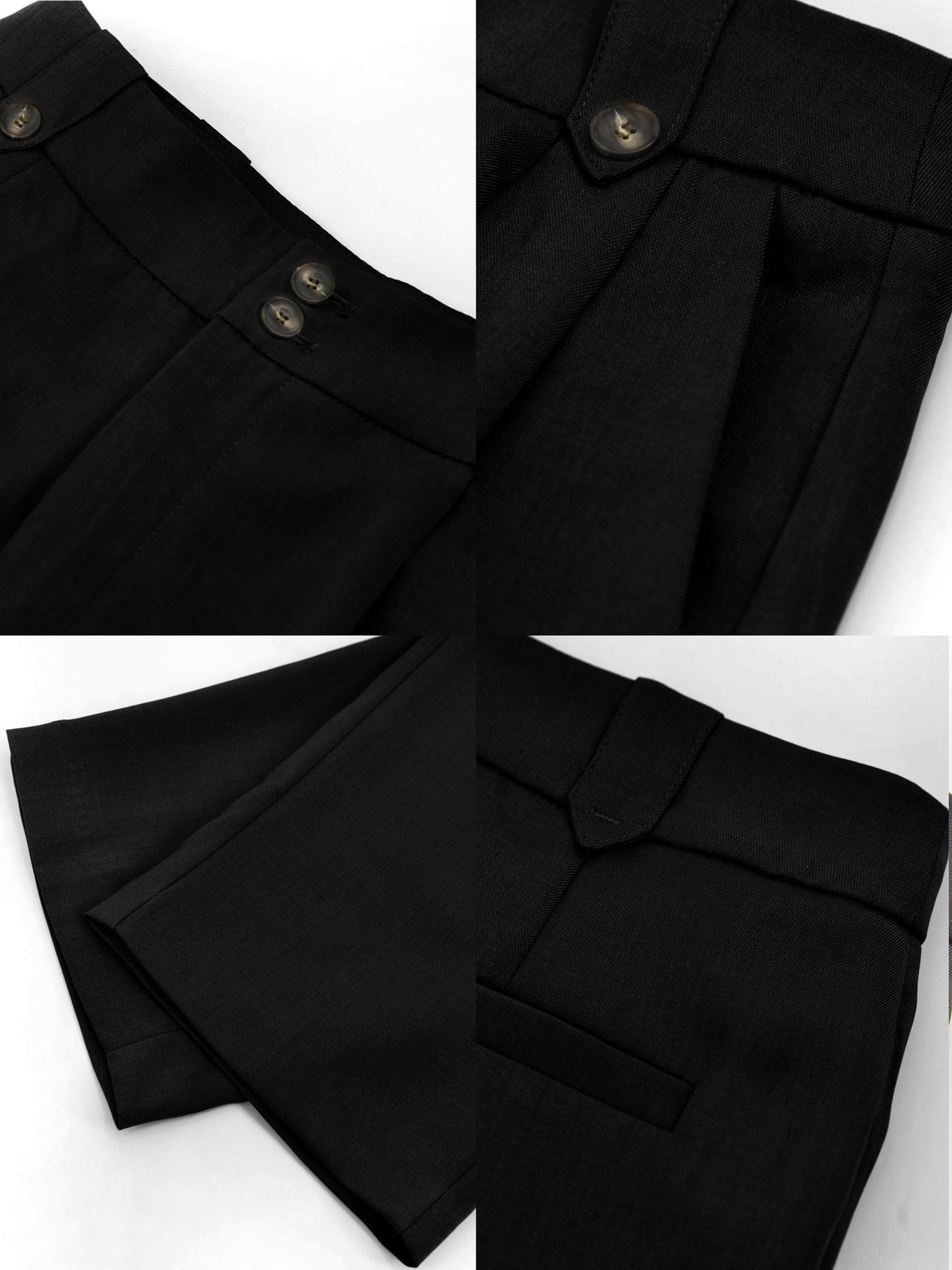 High-Waisted Straight Slim Tailored Trousers