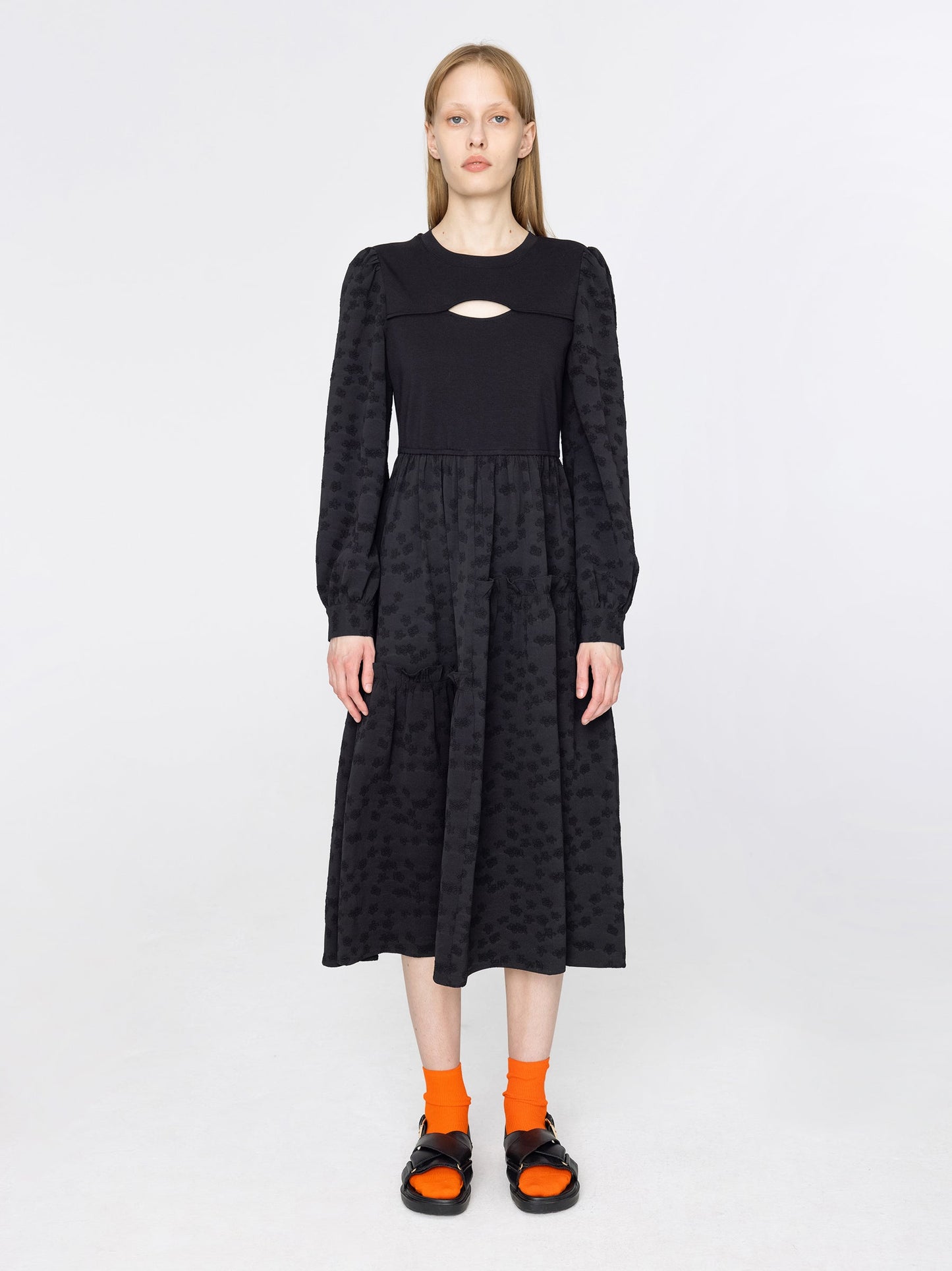 Oval Chest Cut Out Midi Dress Success