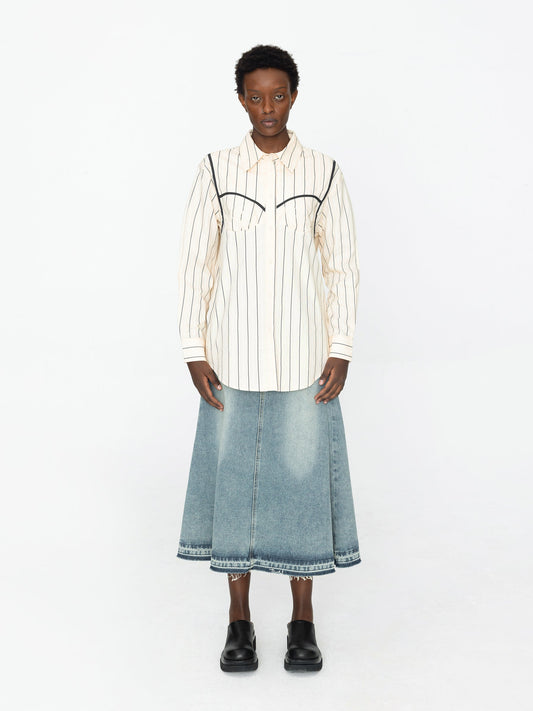 Corset Cup Striped Shirt