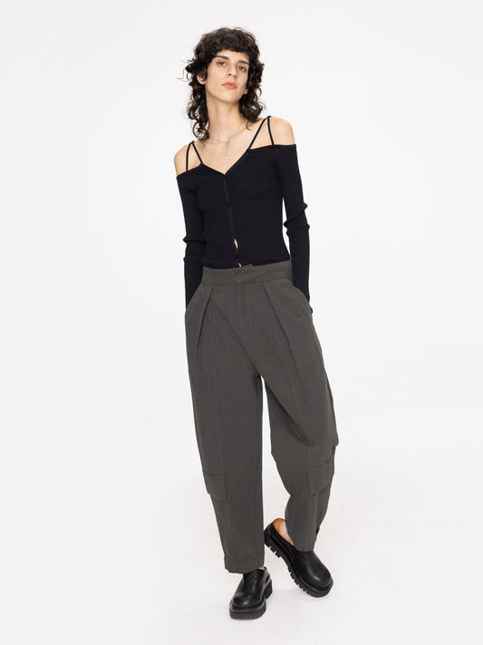 Pleat Cargo Trousers