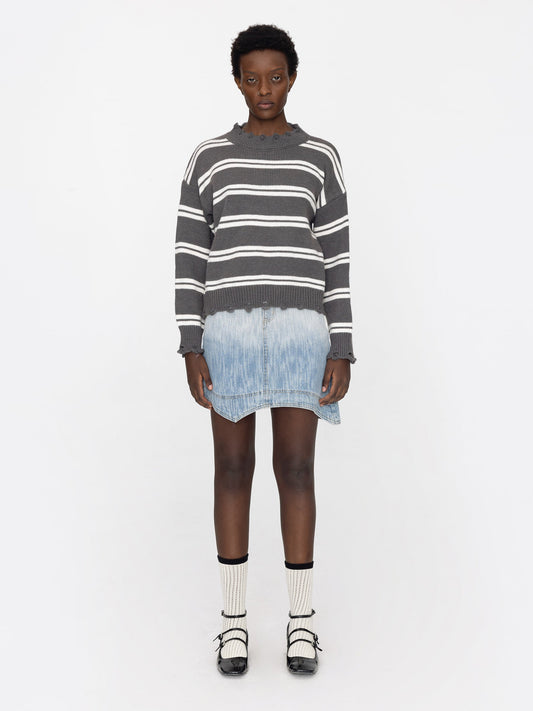 Gradient Light Denim Mini Skirt