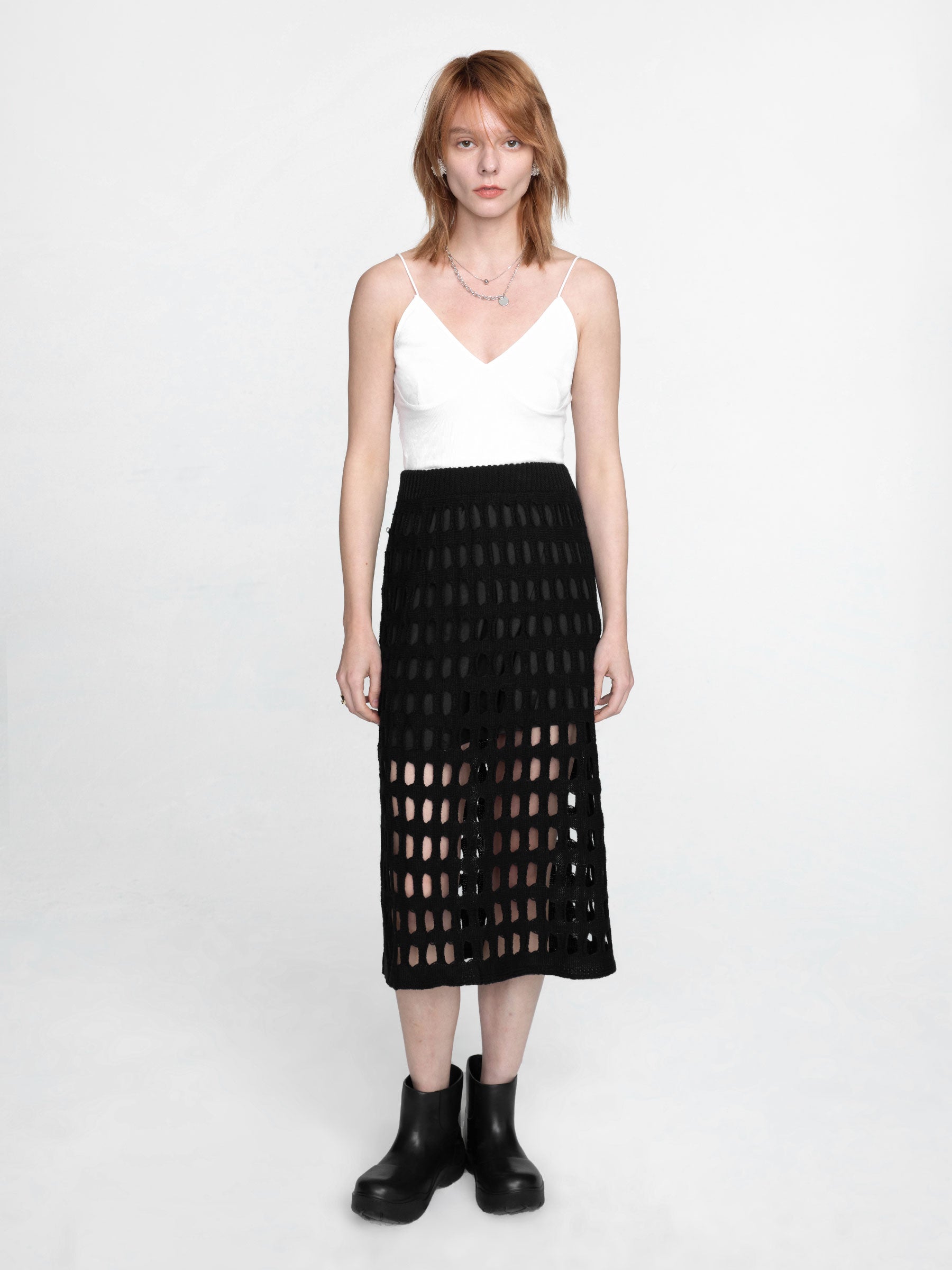 CUBIC Women's Large Mesh Midi Skirt