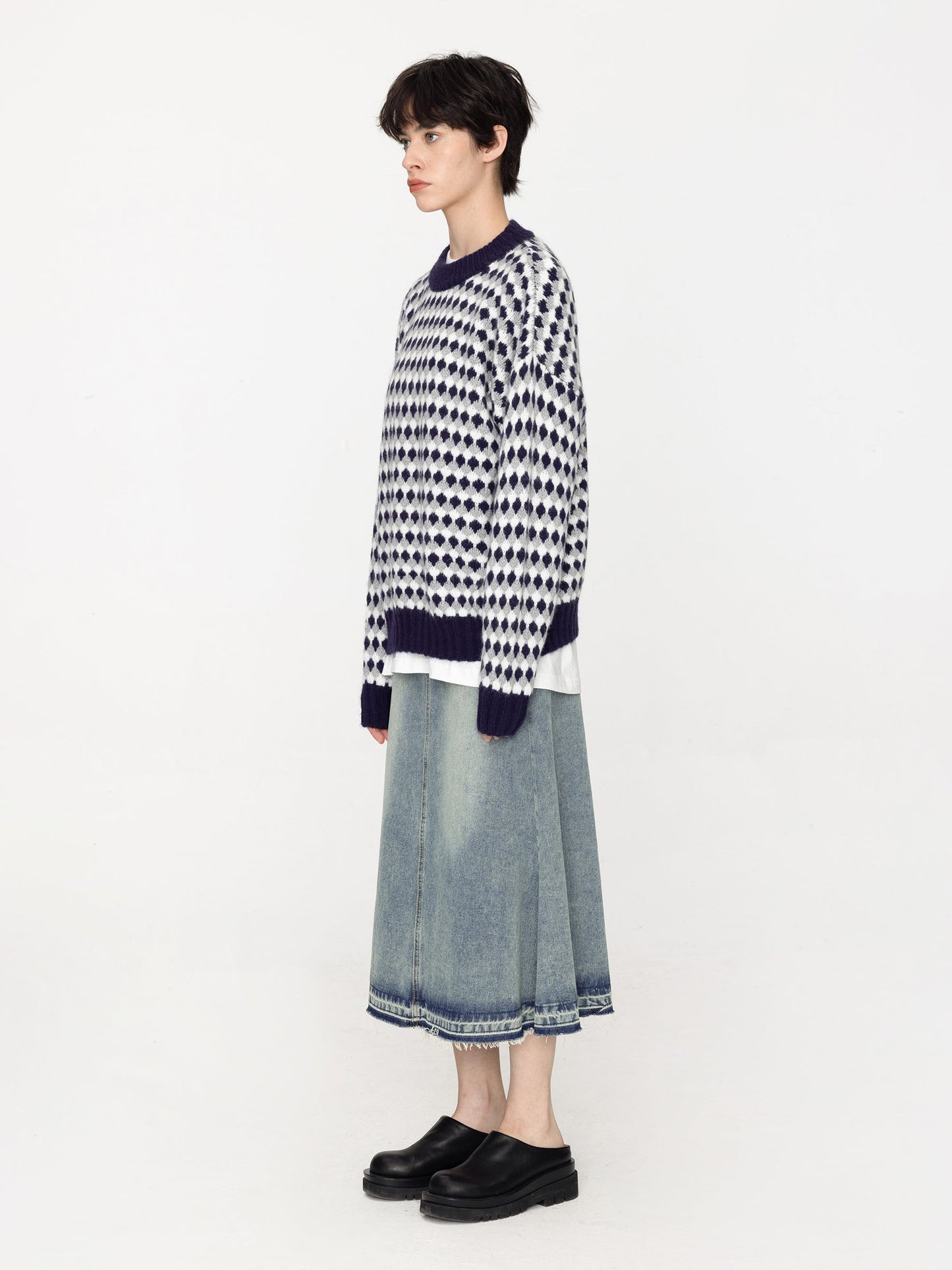 All Over Geometric Knit Sweater
