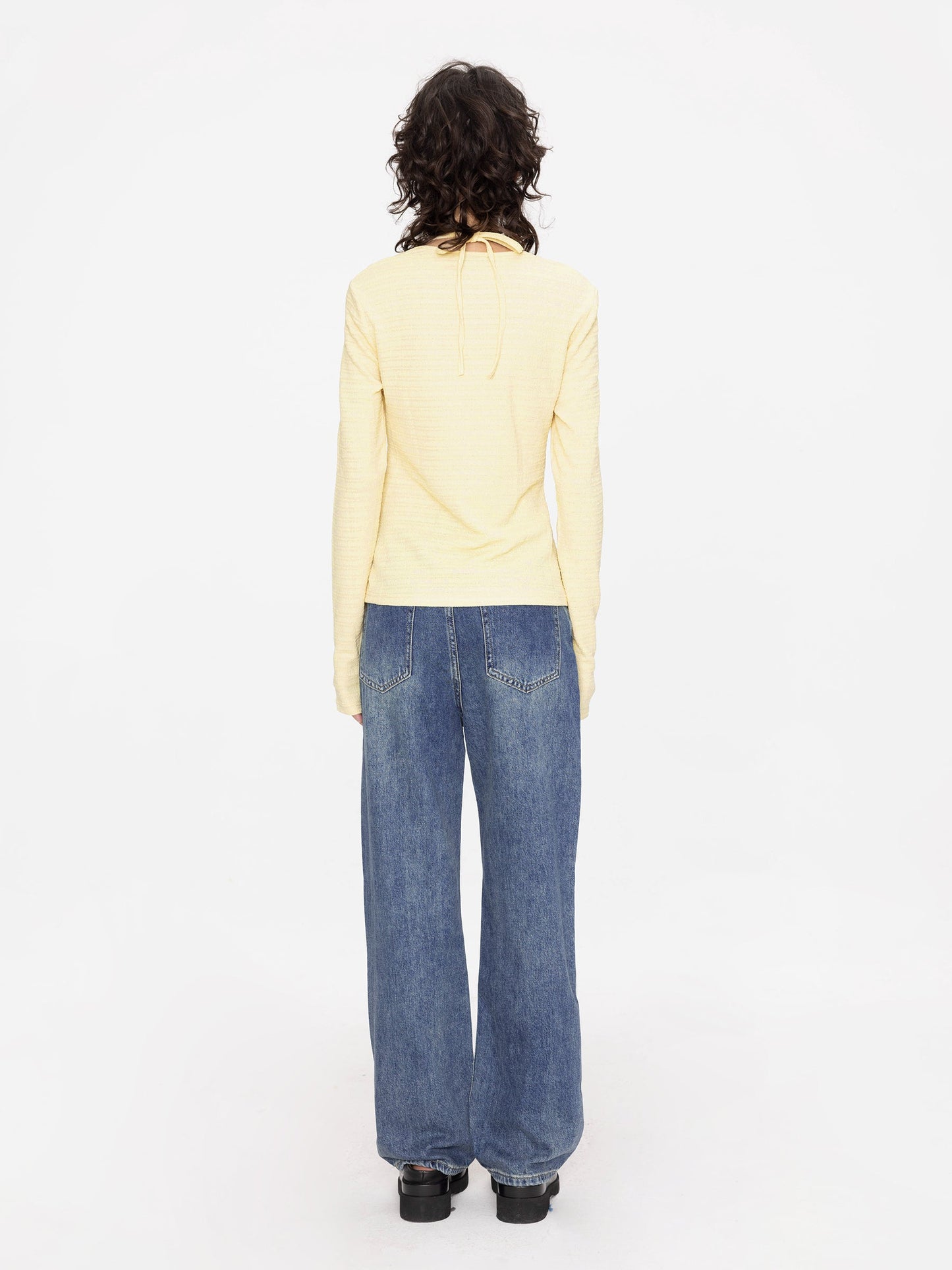 Halter Neck Long Sleeve Top