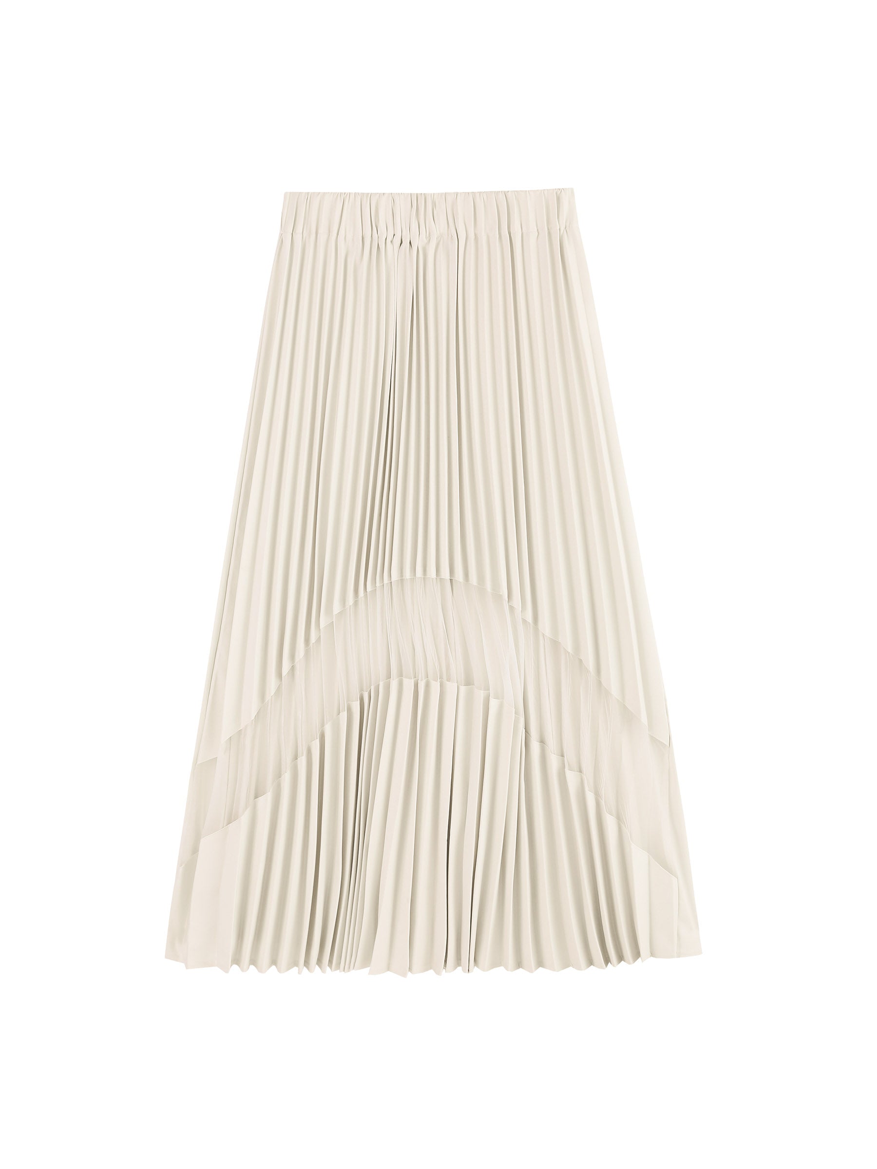 CUBIC Women's Sheer Panel Pleated Midi Skirt