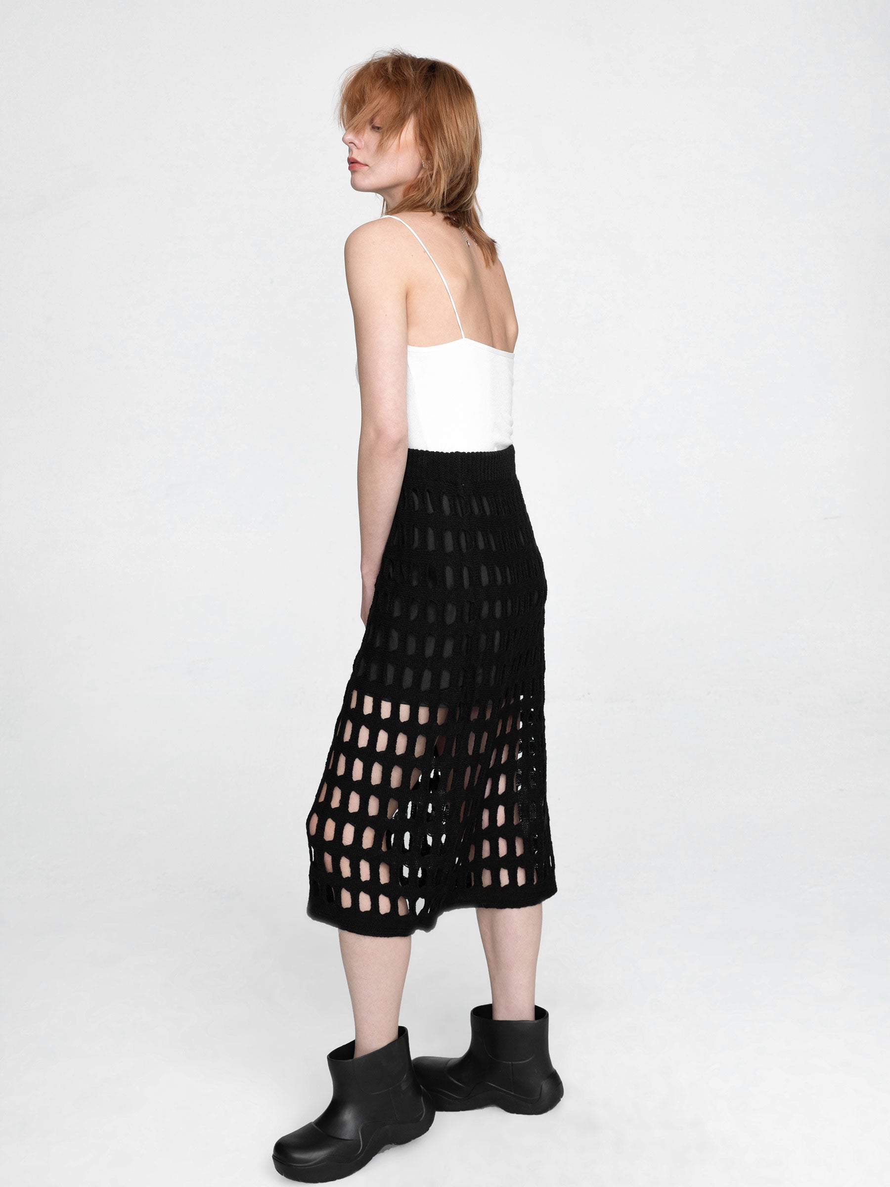 CUBIC Women's Large Mesh Midi Skirt