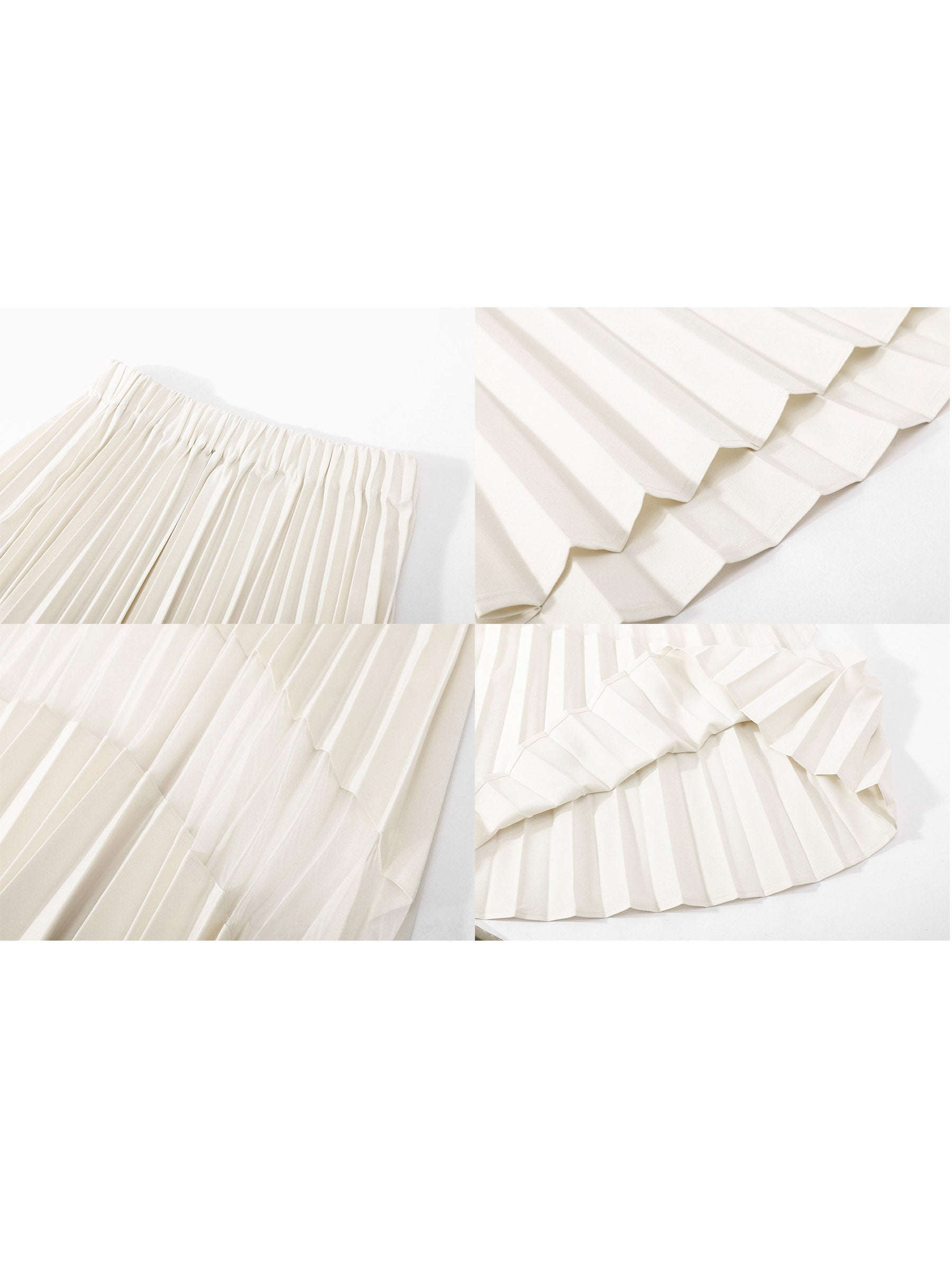 CUBIC Women's Sheer Panel Pleated Midi Skirt