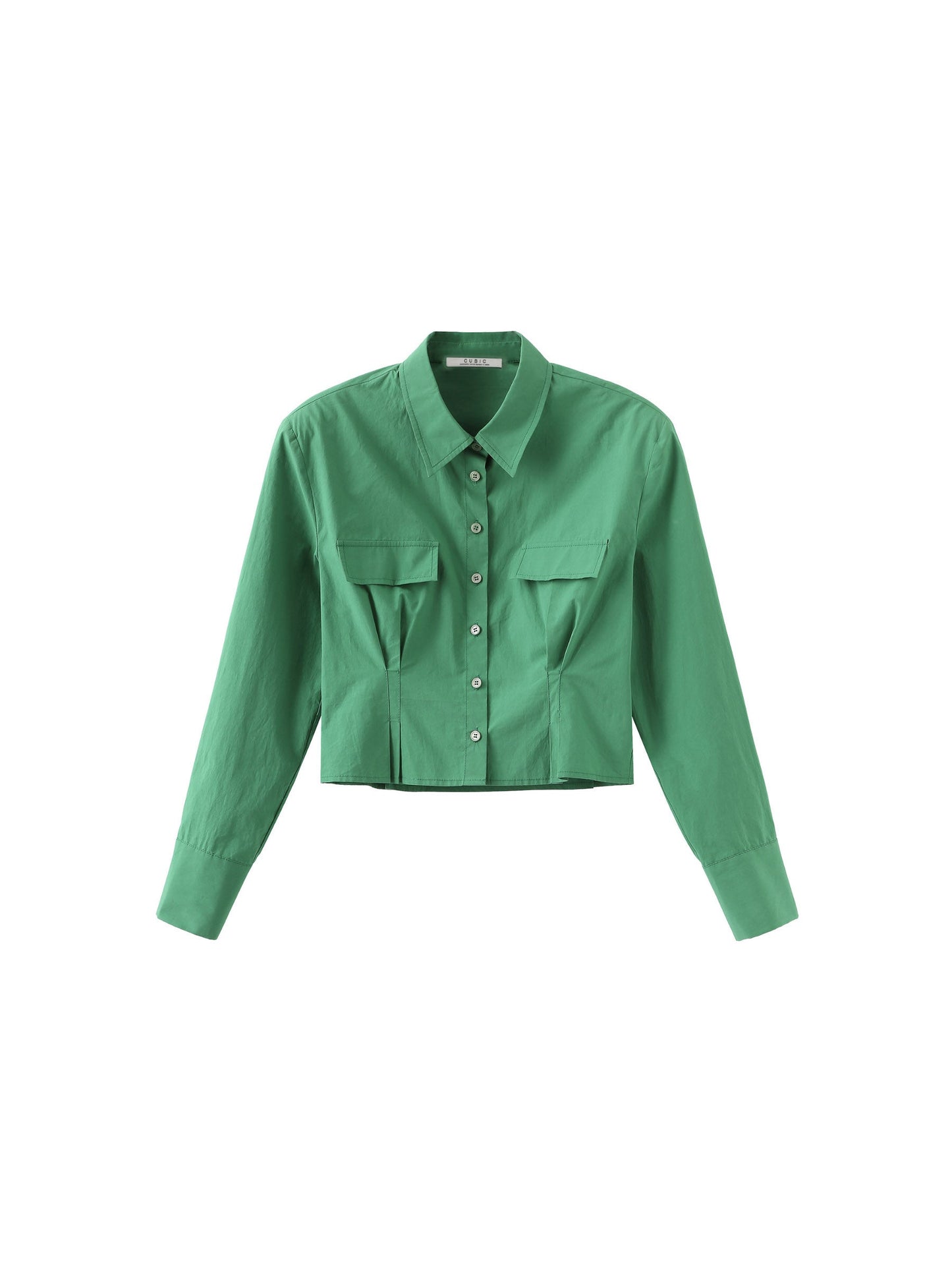 CUBIC Women's Cinched Waist Cropped Shirt