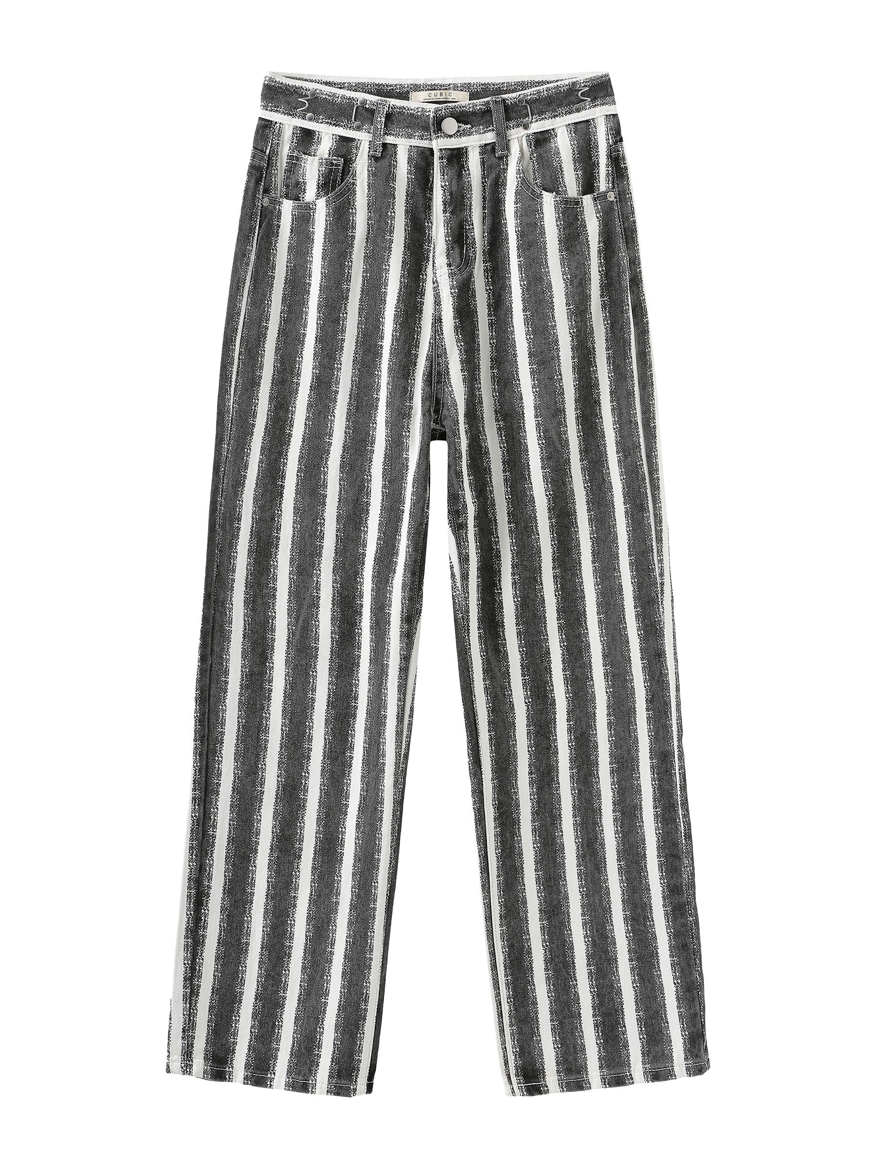 CUBIC Women's Thick Chalk Striped Jeans