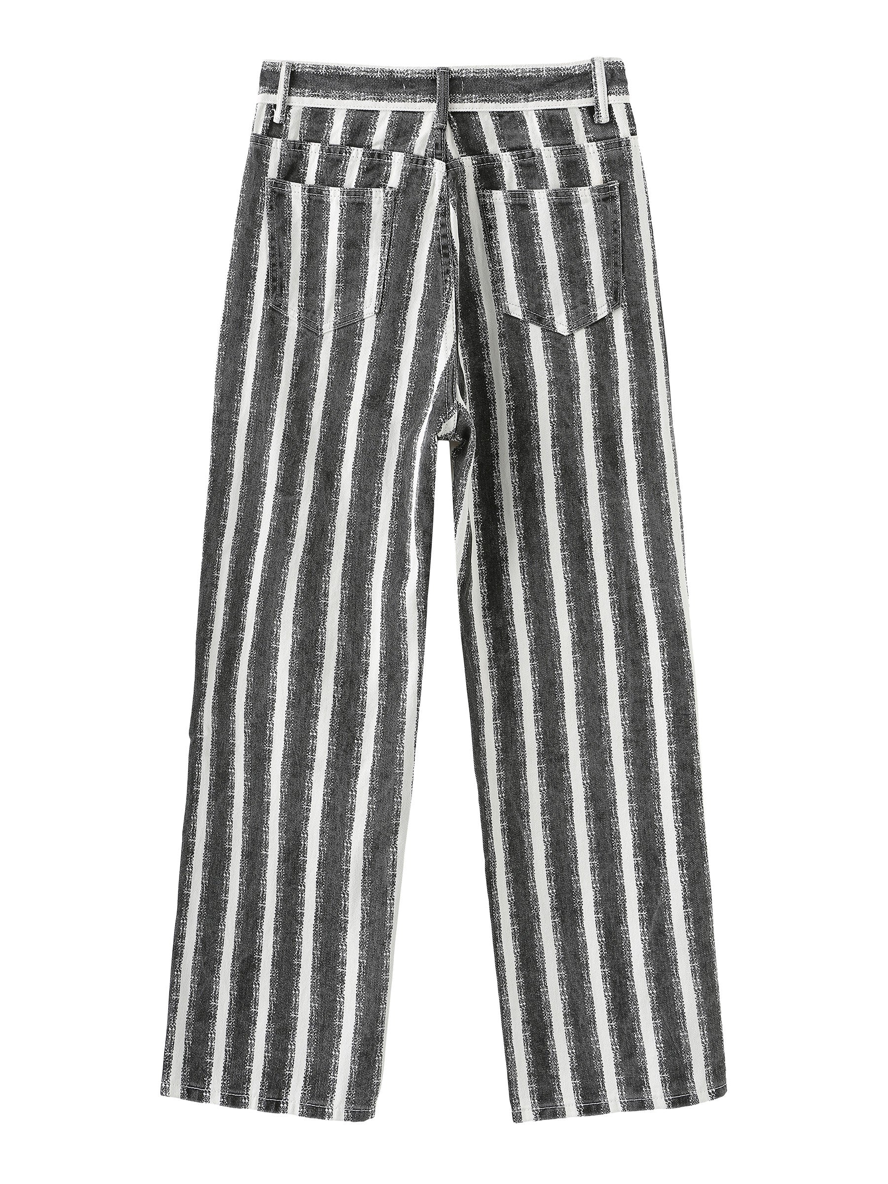 CUBIC Women's Thick Chalk Striped Jeans
