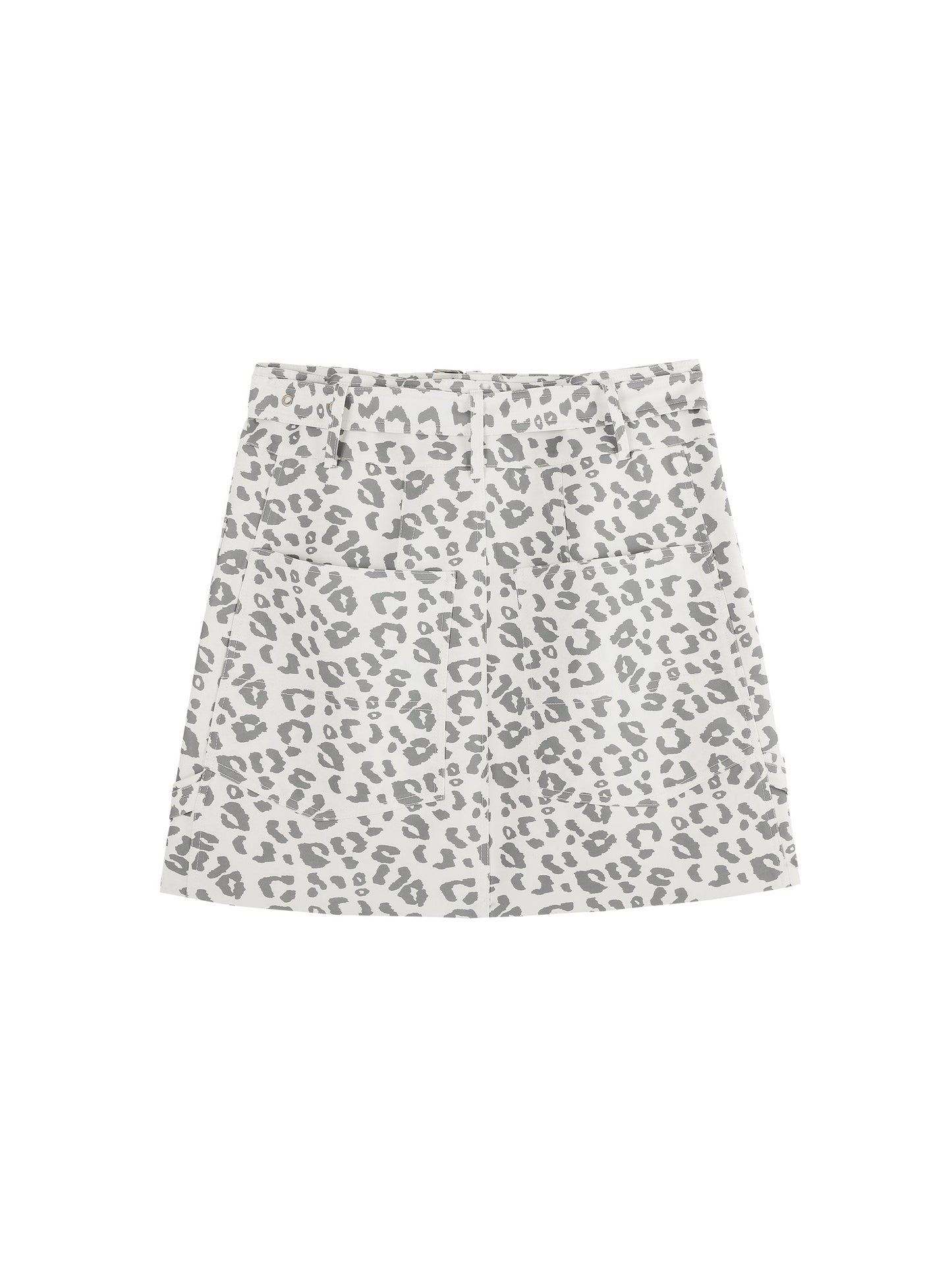 Leopard Print Multi-Pocketed Mini Skirt