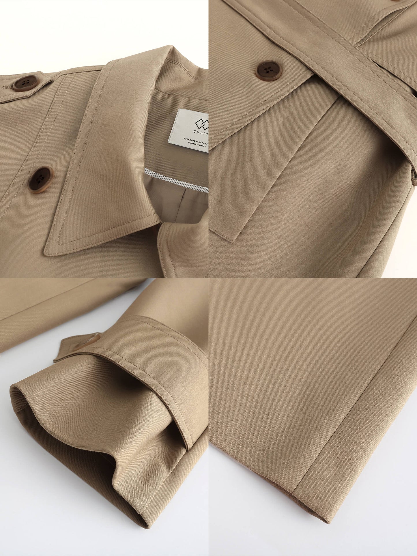 Double Breasted Trench Coat with Belt