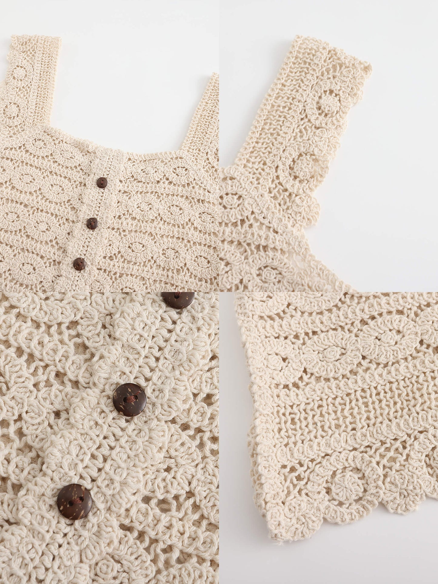 Hollowed Out Crochet Knit Tank Top