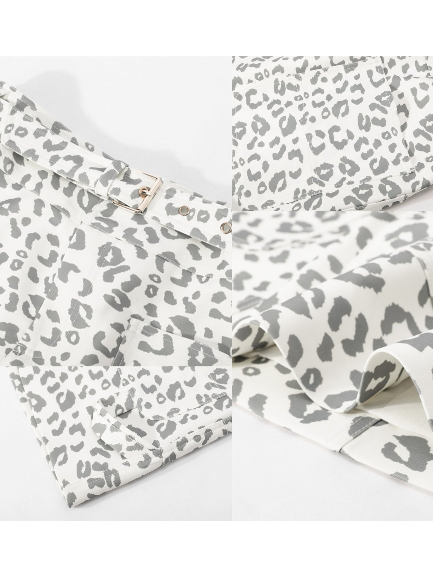 Leopard Print Multi-Pocketed Mini Skirt