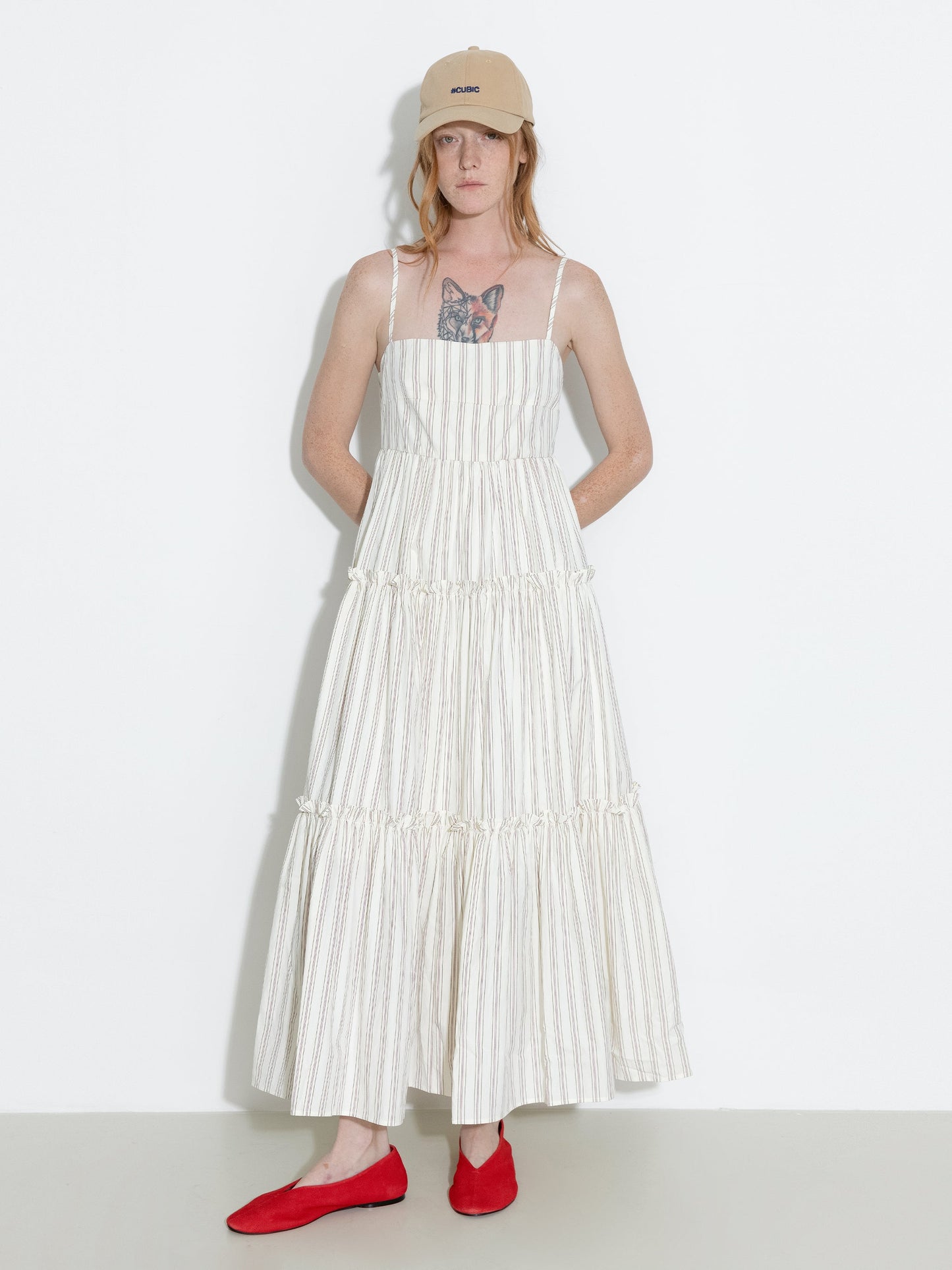 Strap Striped Cake Dress