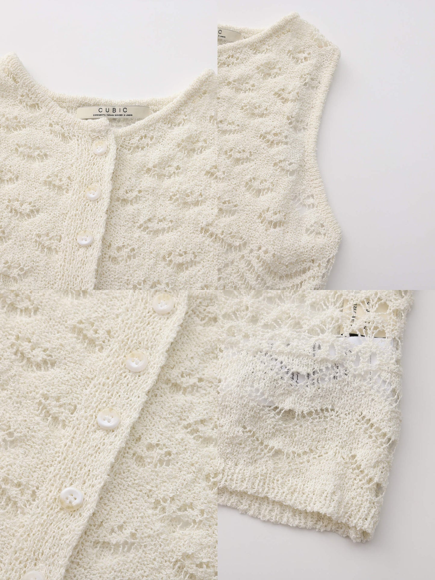 Hollow-Out Crochet Knit Sleeveless Top