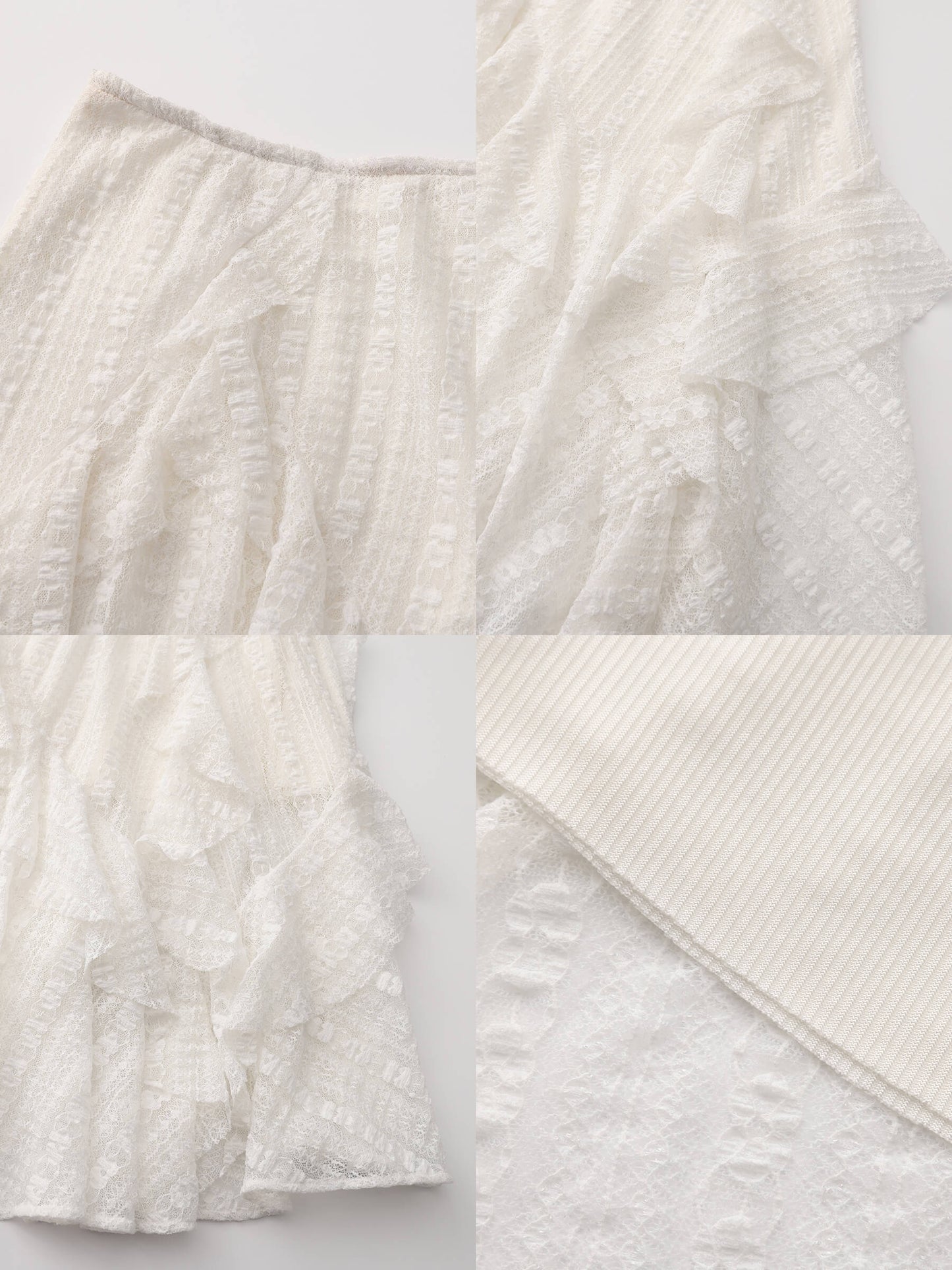 Asymmetrical Hem Lace Skirt
