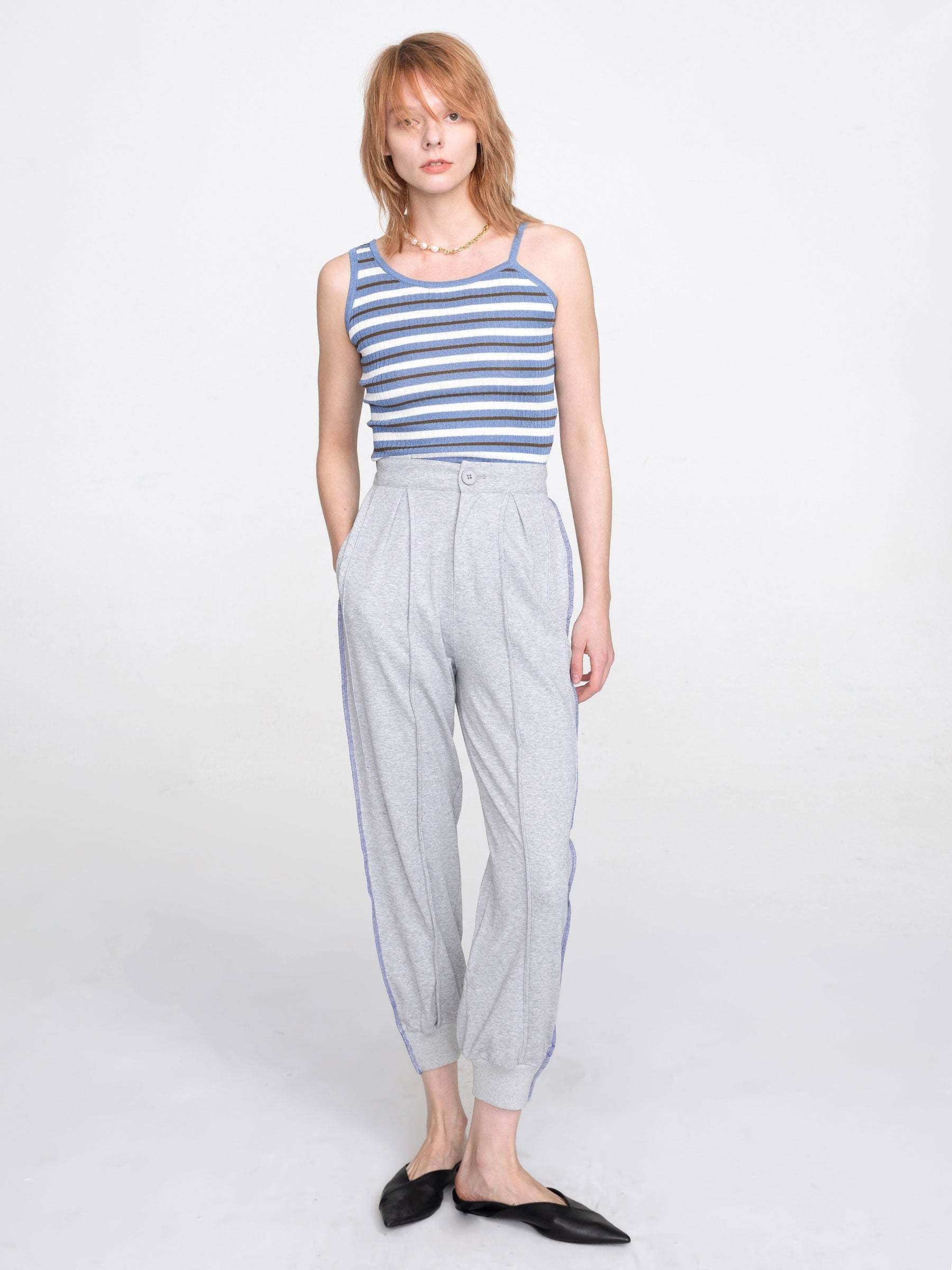 CUBIC Women's High Waisted Cuffed Pleated Pants