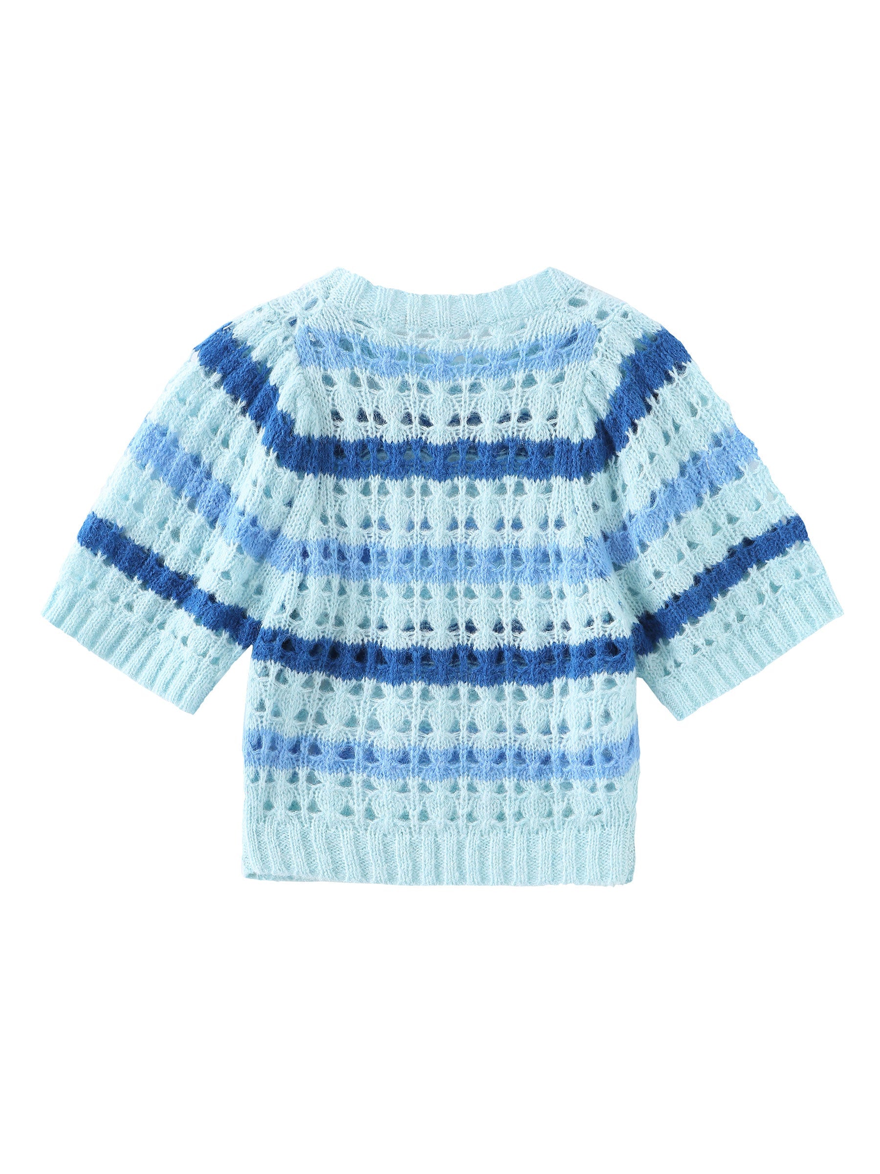 CUBIC Women's Striped Cropped Knit T-shirt