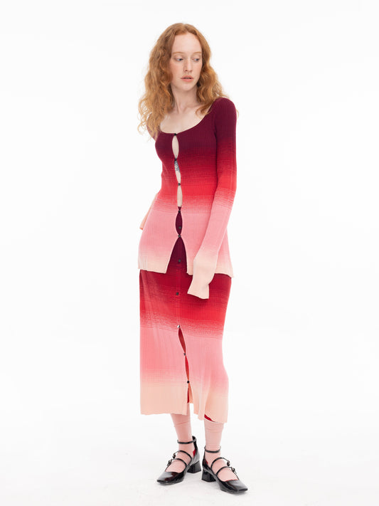 Gradient Coloured Thin Cardigan