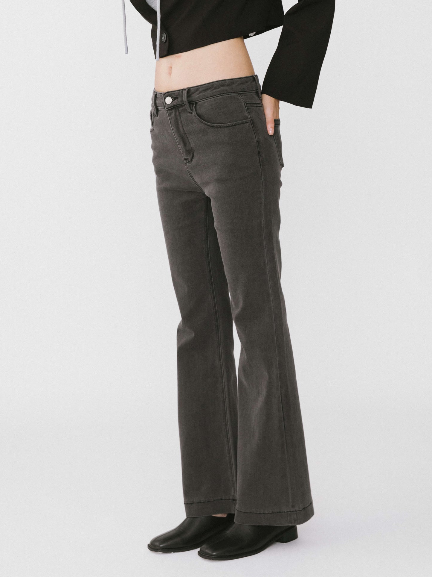 High Waisted Skinny Flared Jeans
